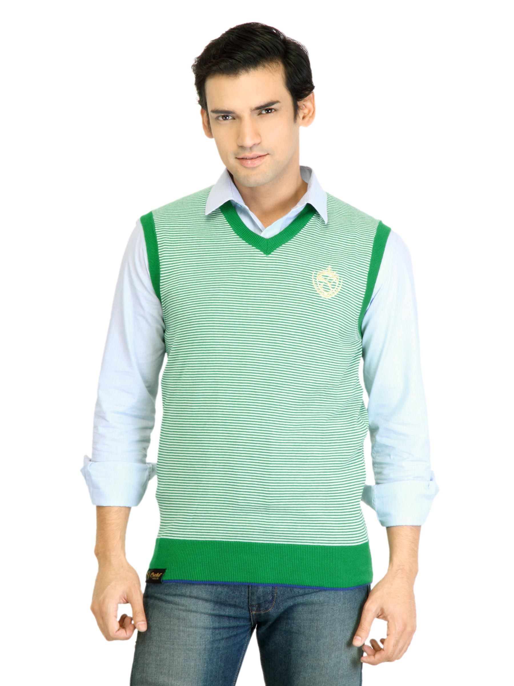 Puma Men Knitted Vest Green Sweater