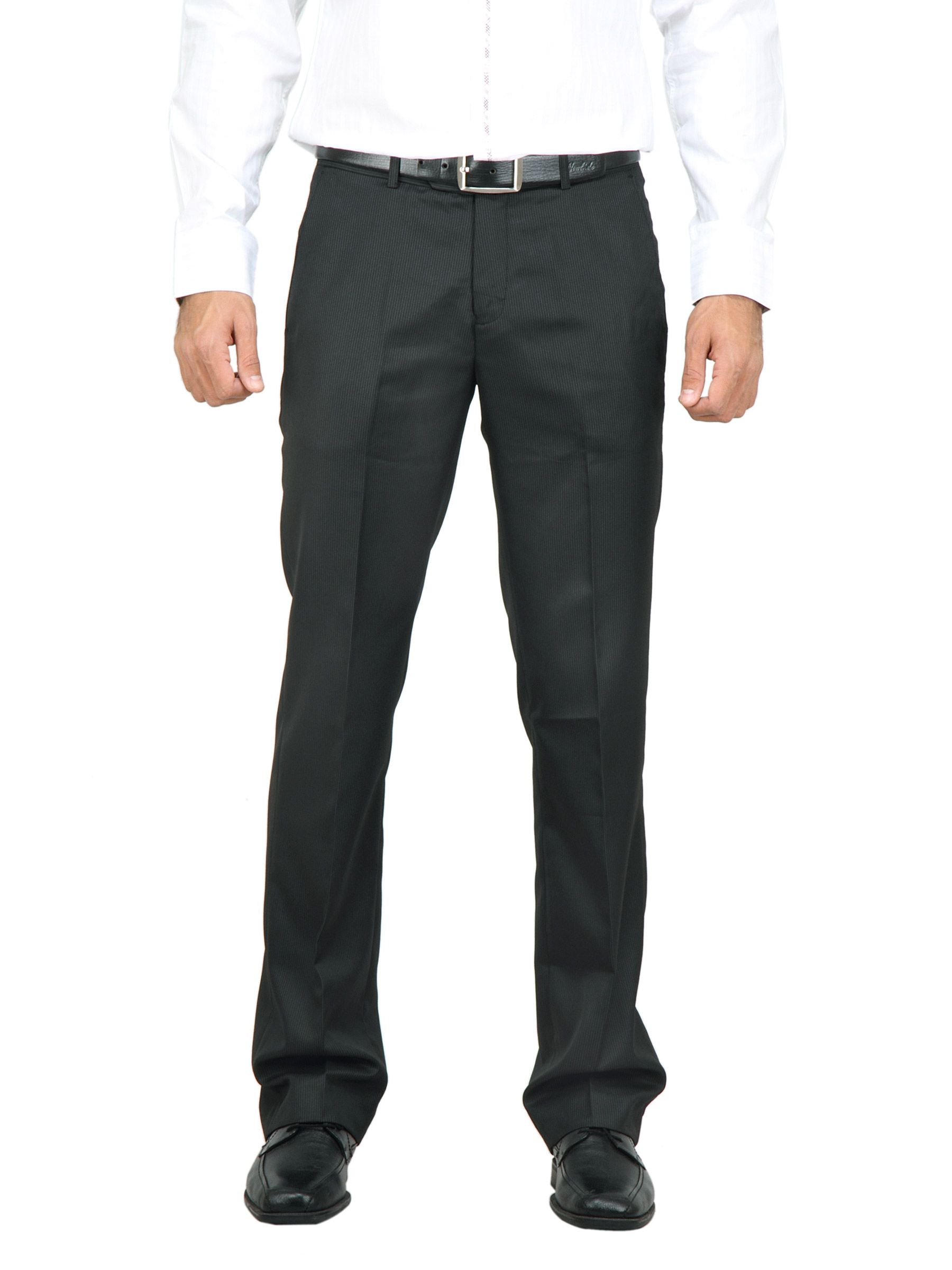 Genesis Men Stripes Black Trousers