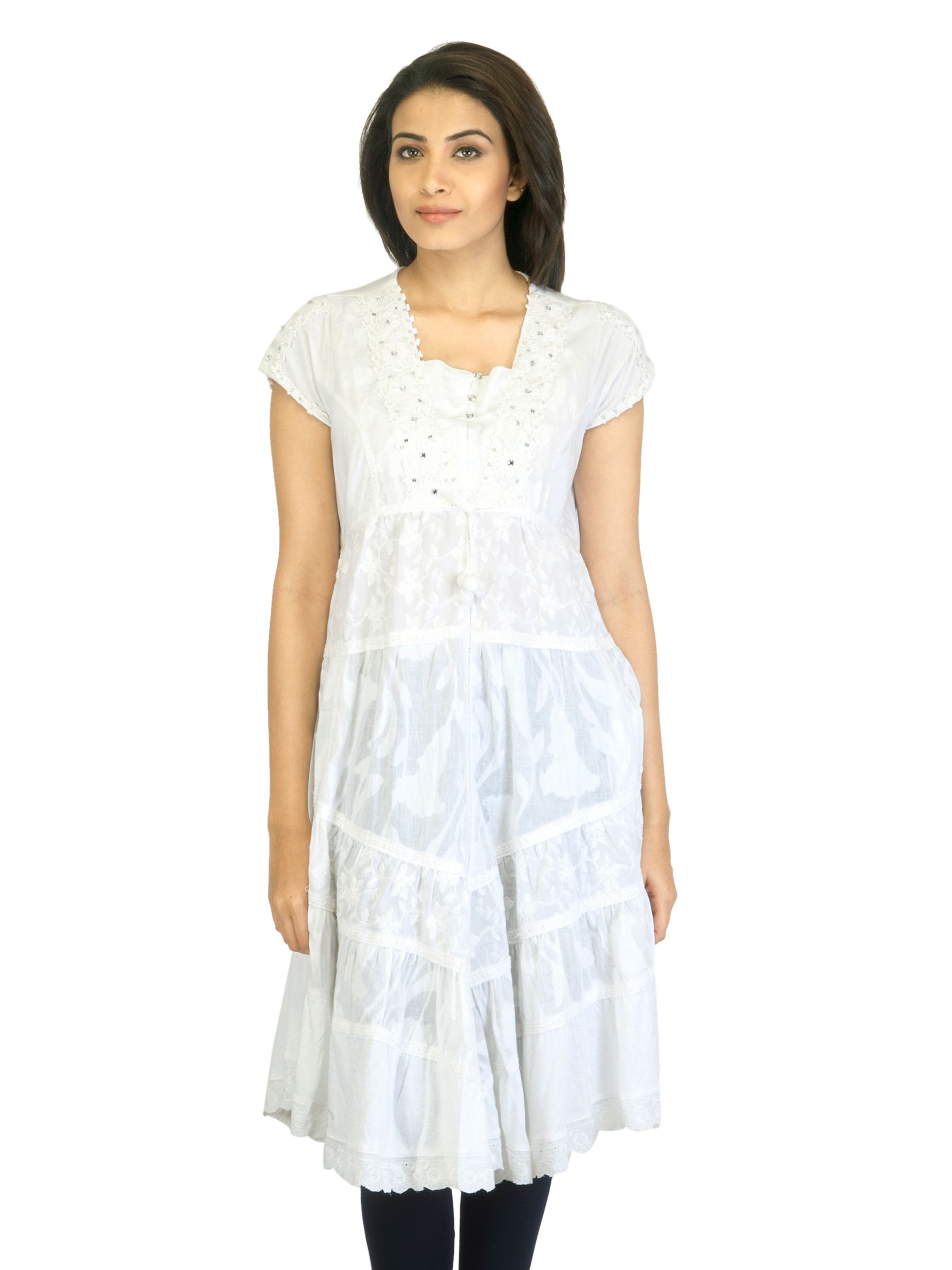 BIBA Women Ethnic White Kurta
