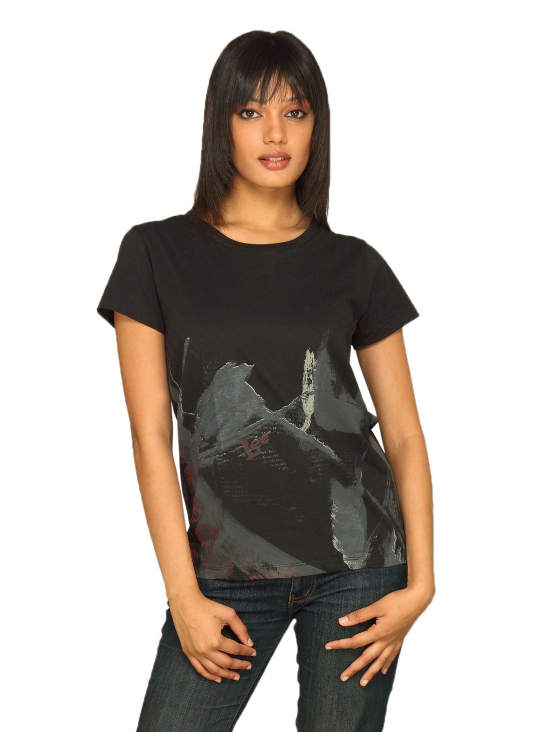 Lee Women Black T-shirt