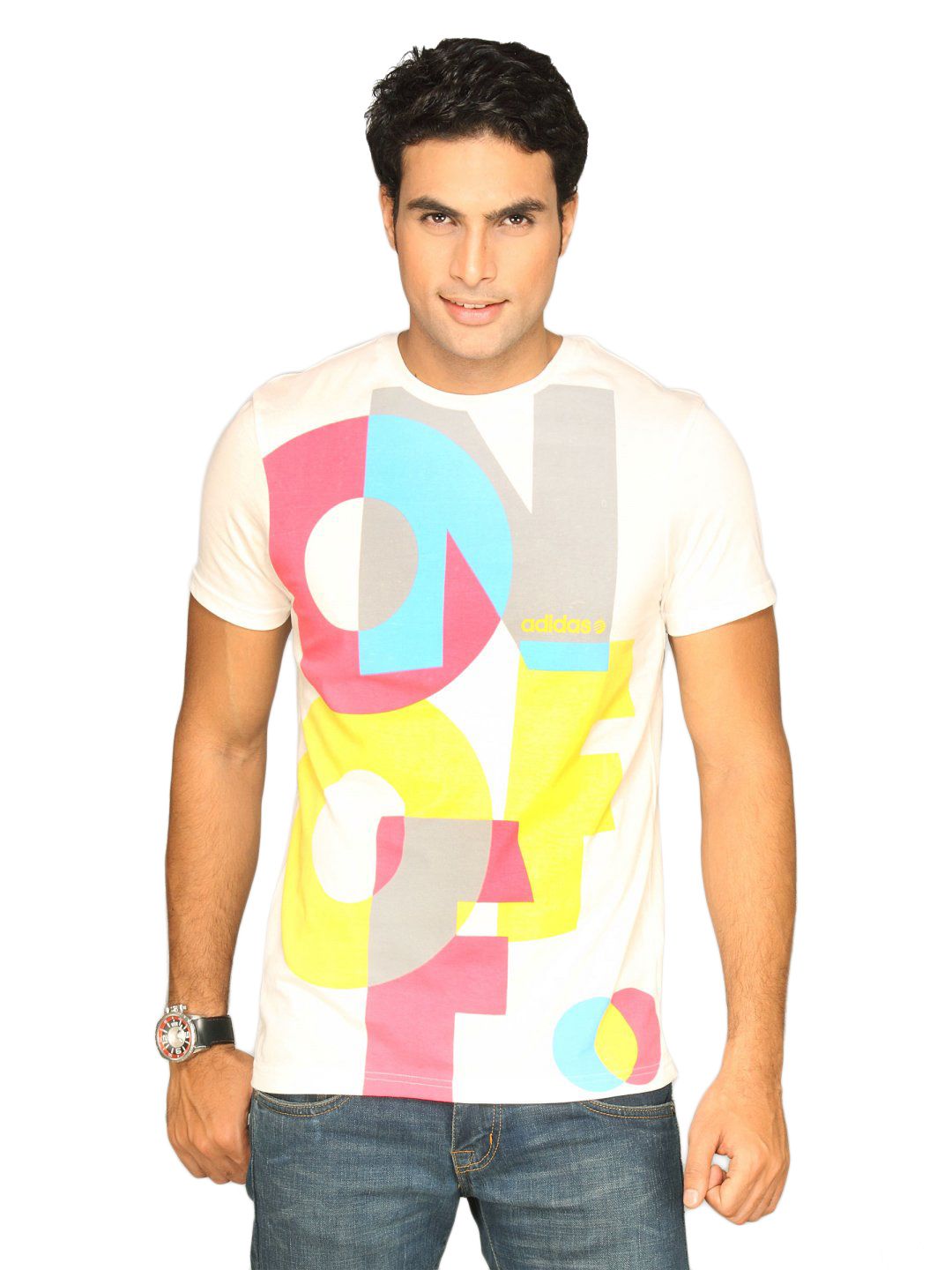 ADIDAS Men's Prt White T-shirt