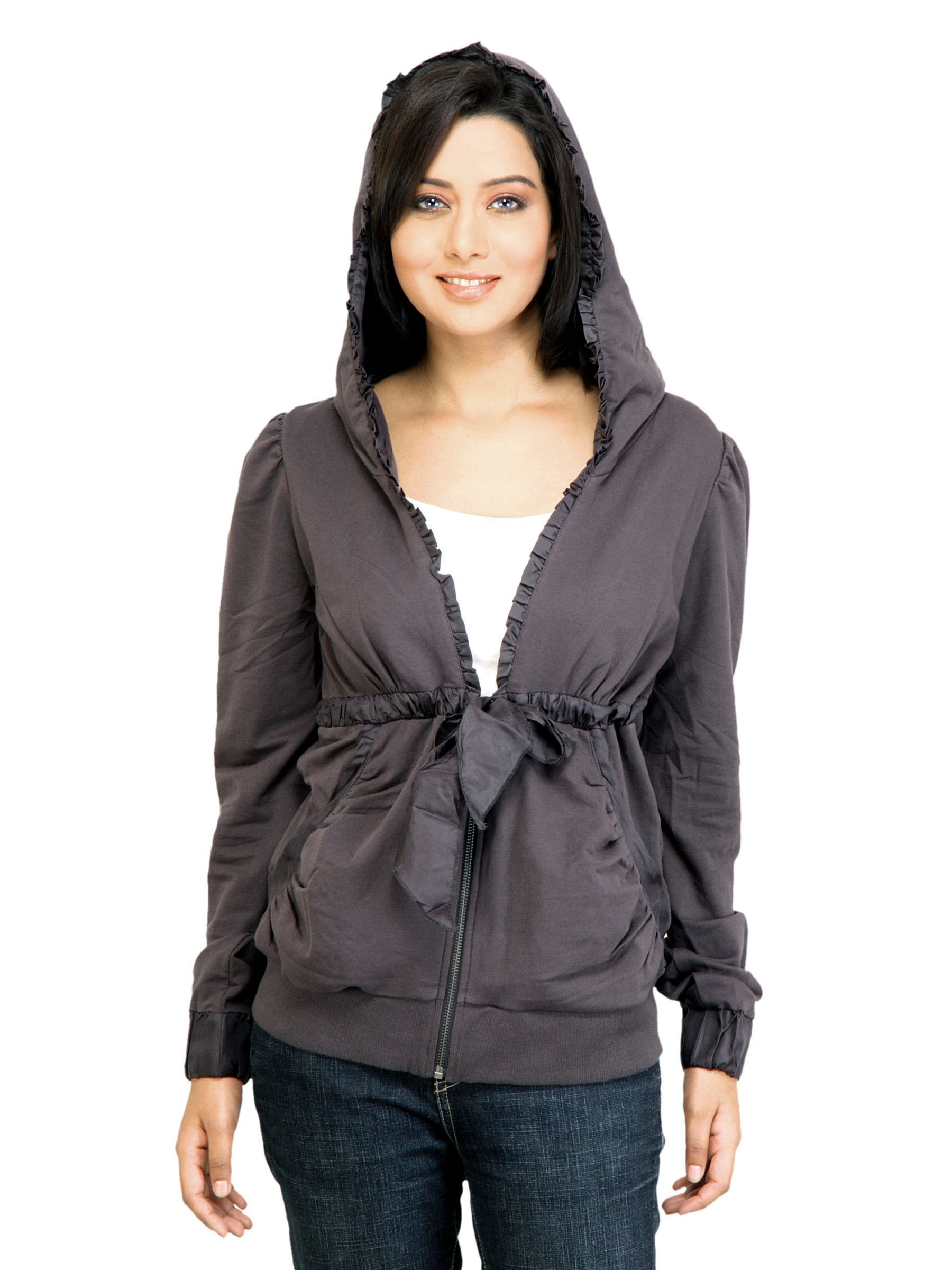 United Colors of Benetton Women Solid Black Sweatshirt