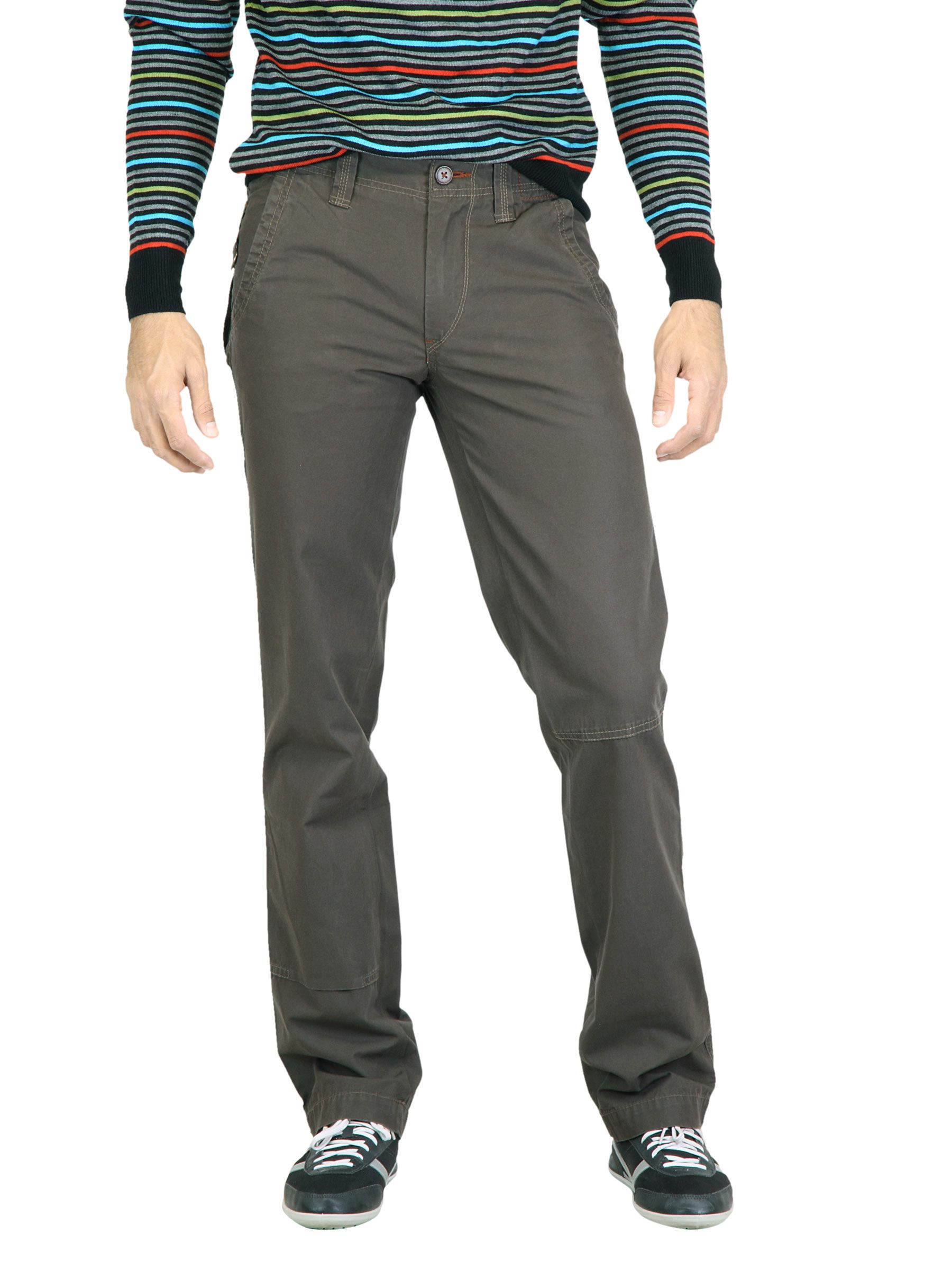 Probase Men Solid Olive Trouser