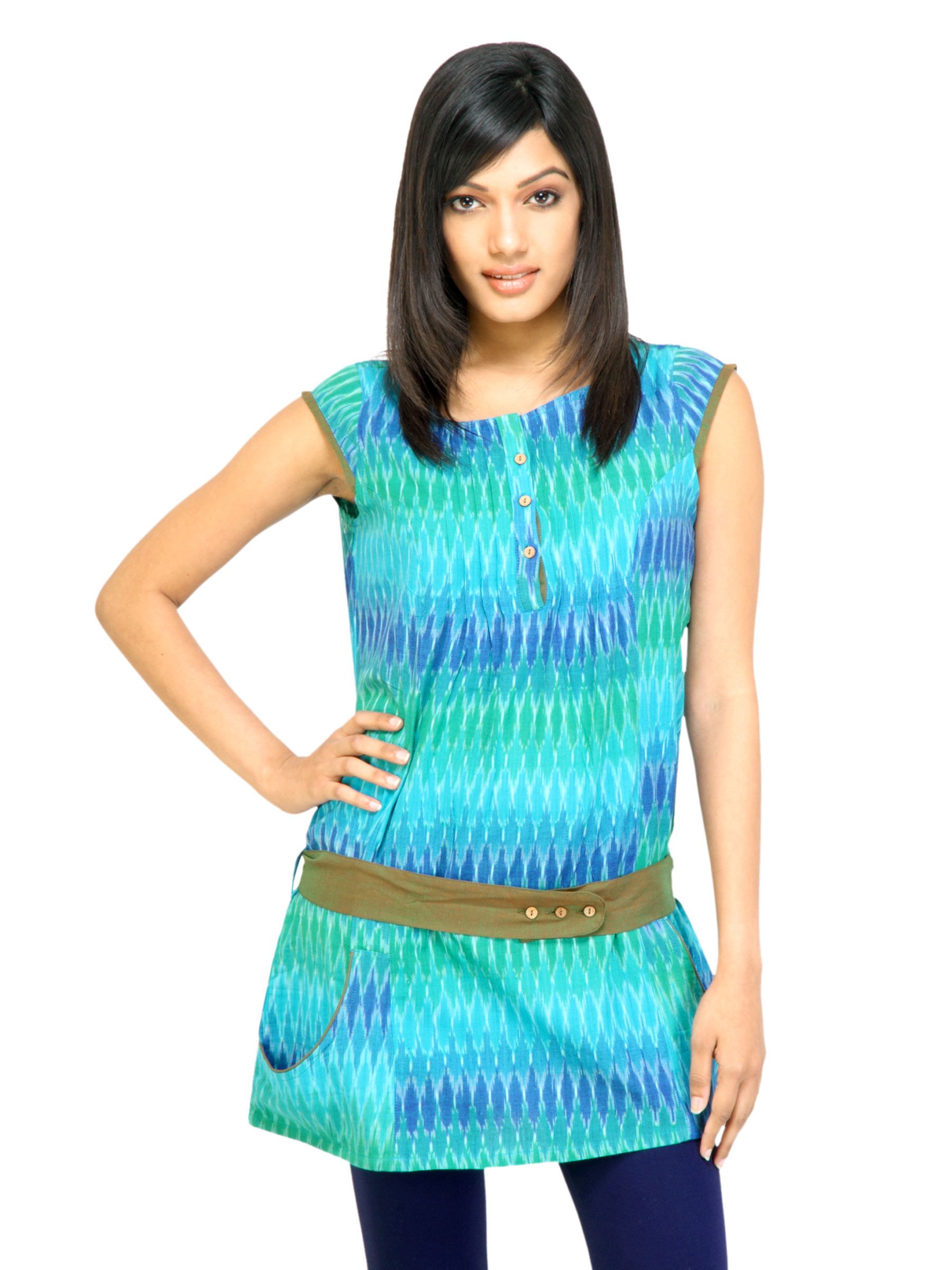 Mother Earth Women Printed Blue Tunics