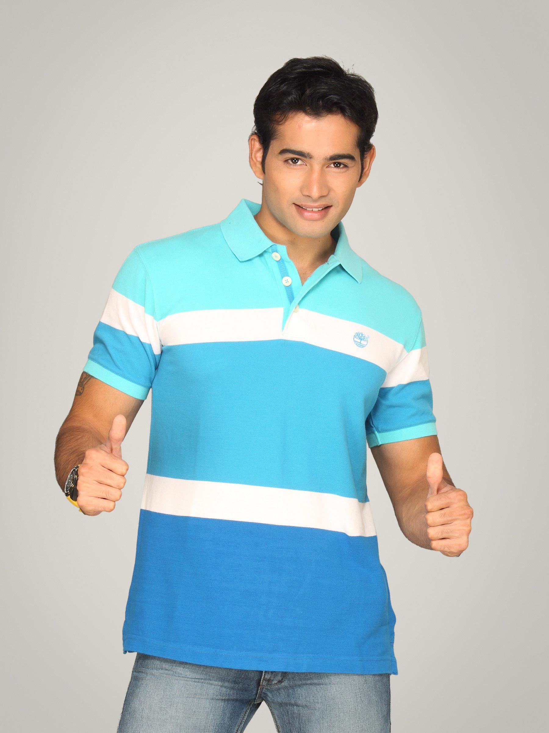 Timberland Men's Asortd Strp Pique Polo Blue T-Shirt