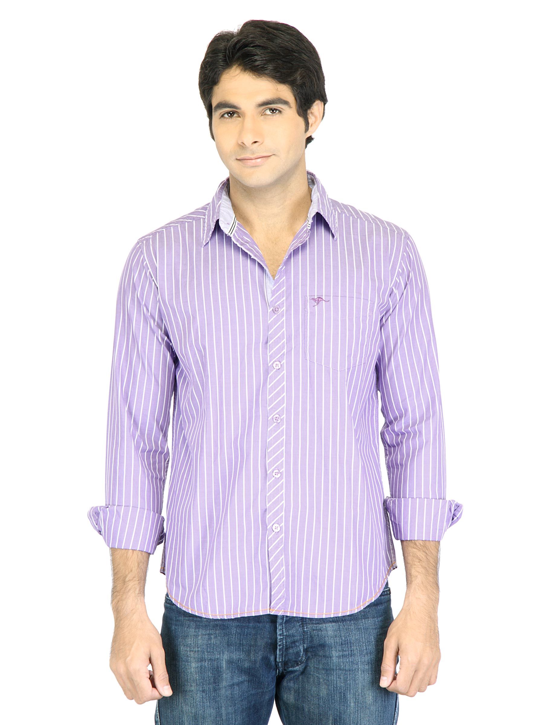 Highlander Men Stripes Purple Shirt