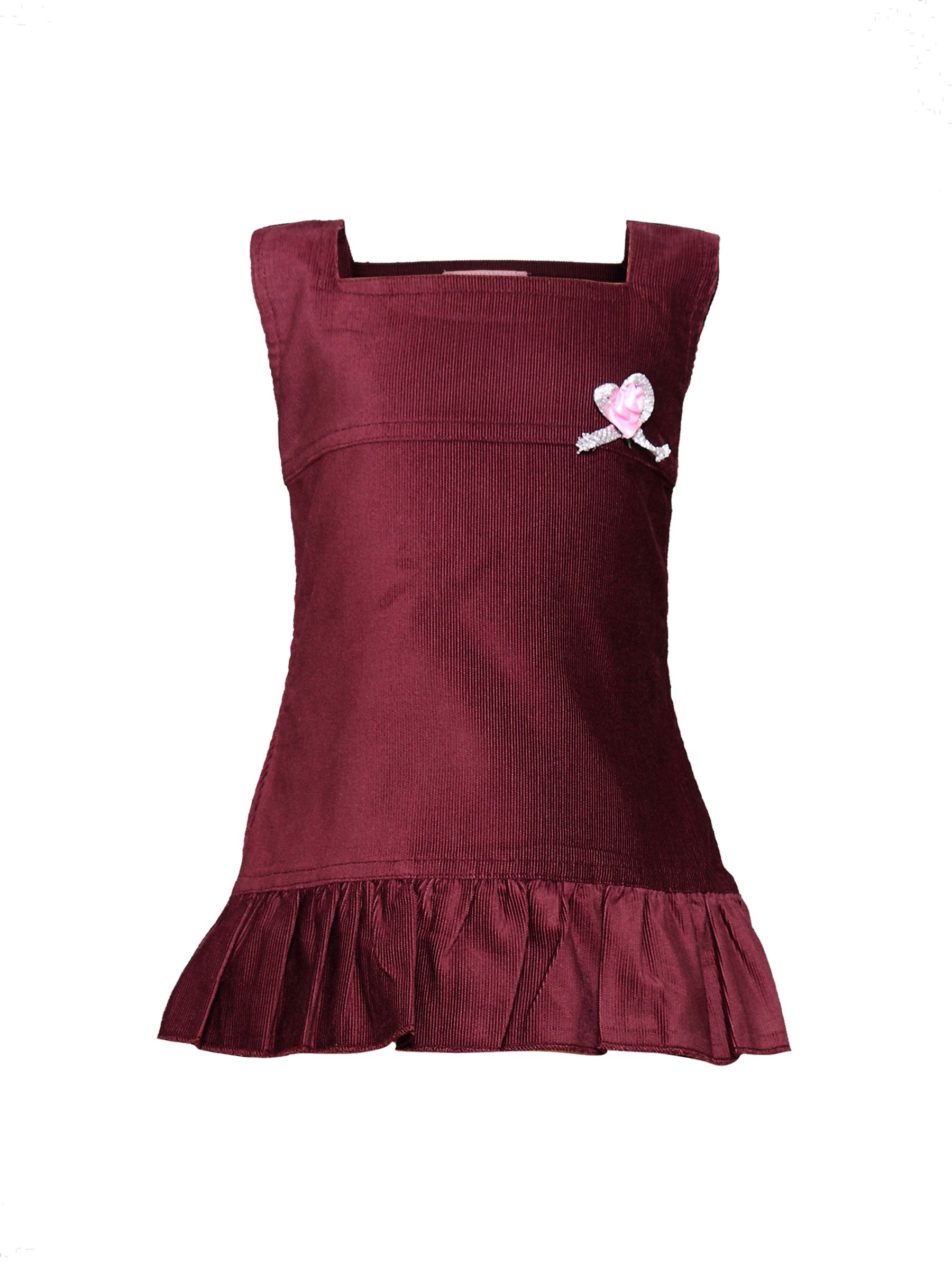Ant Kids Girl's Maroon With Flower Kidswear