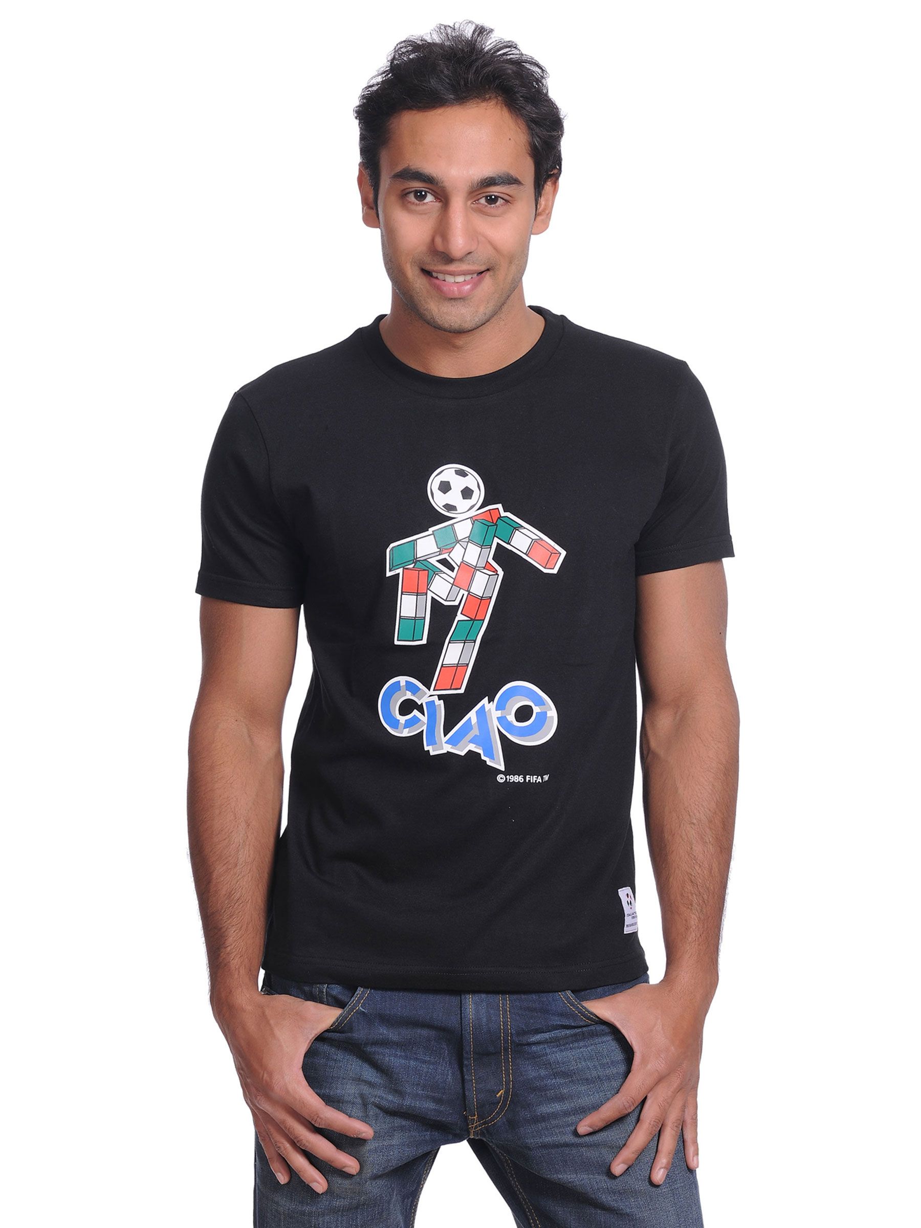 FIFA Mens 1990 World Cup Black T-shirt