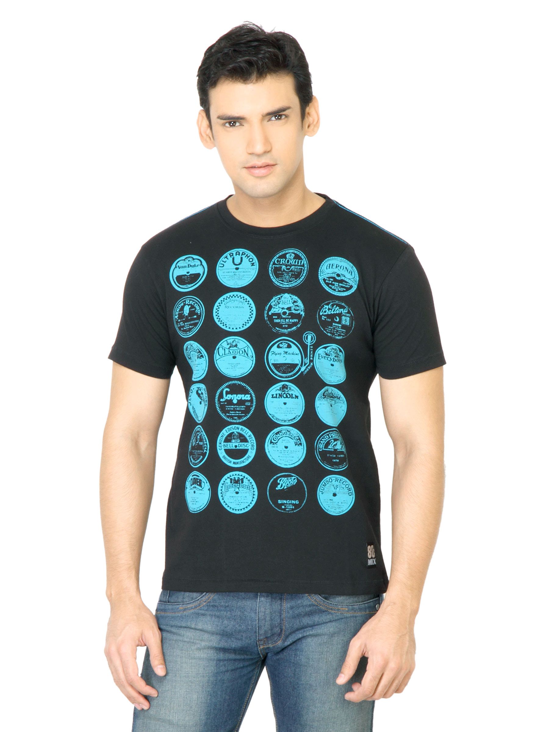 Flying Machine Men Printed Blue Tshirt
