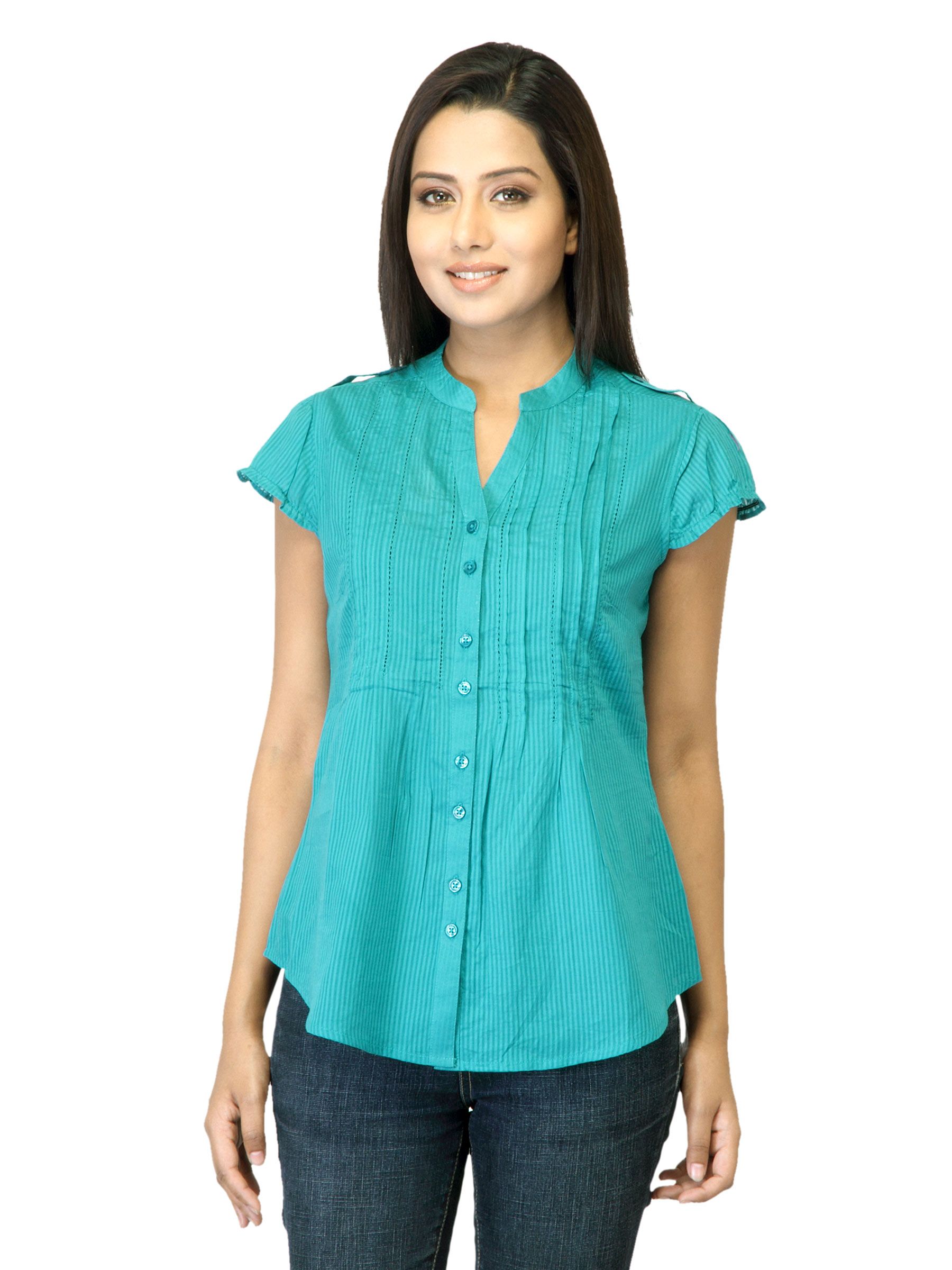 Arrow Woman Striped Teal Top