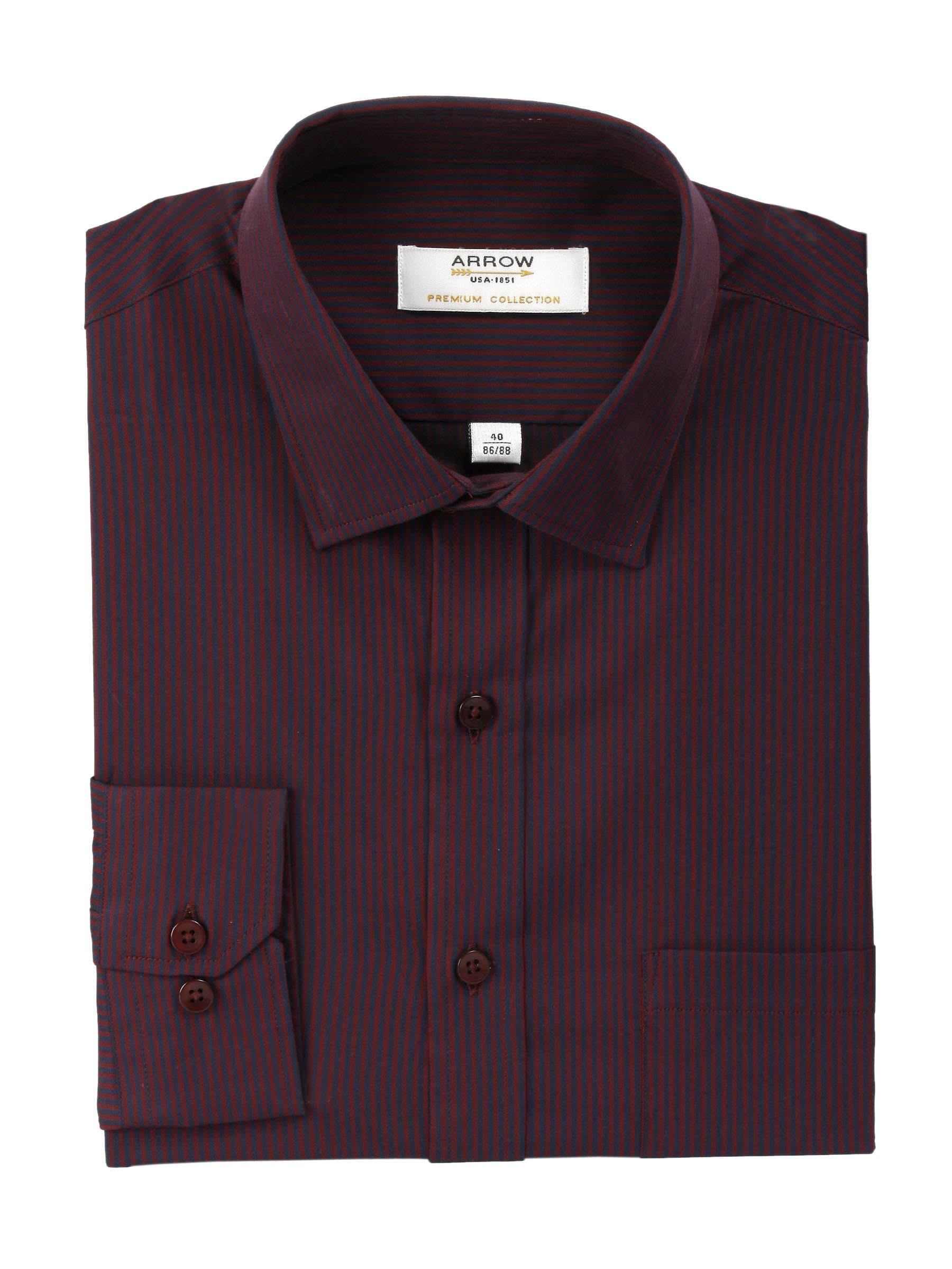 Arrow Men Stripes Maroon Slim Fit Shirt