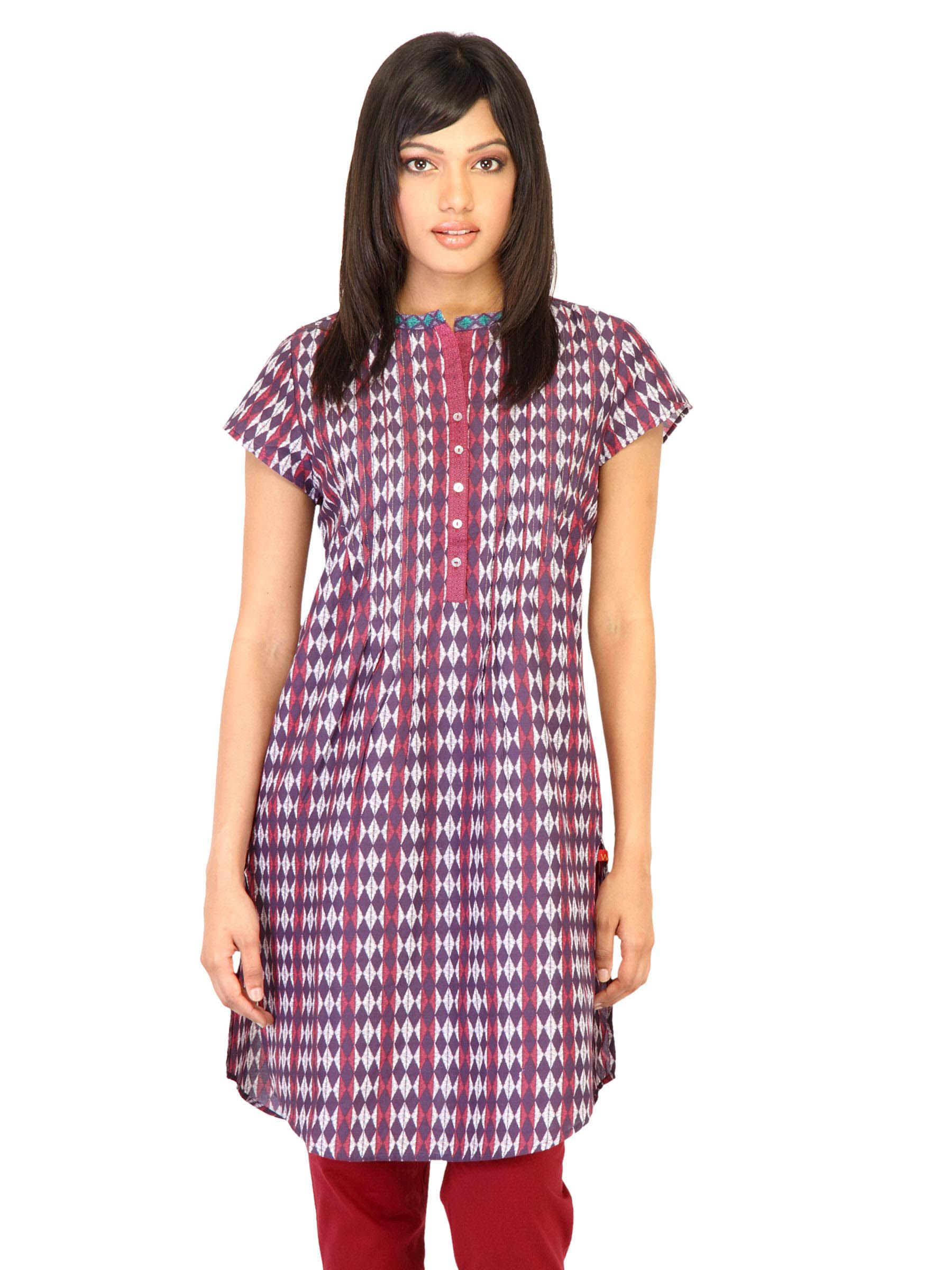 W Women Printed Purple Kurtas