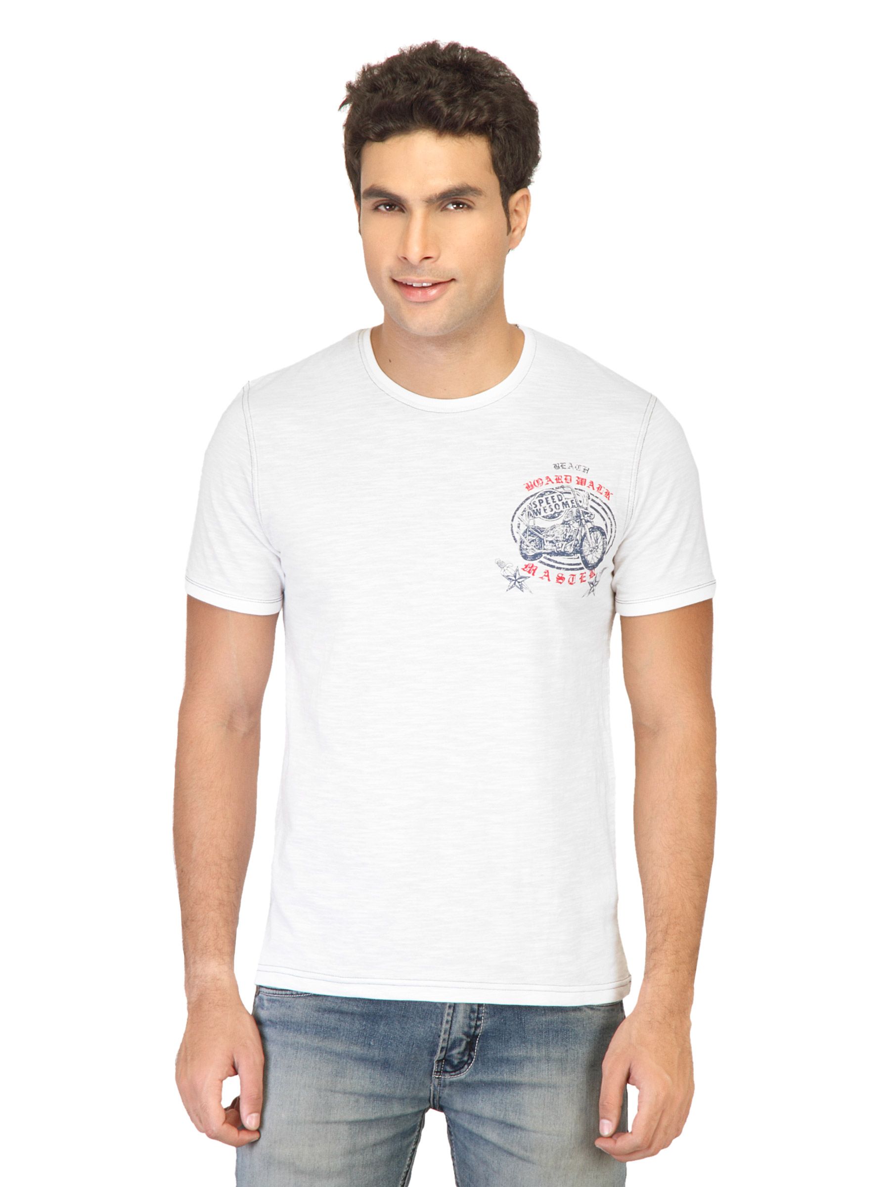 United Colors of Benetton Men Printed White Tshirts