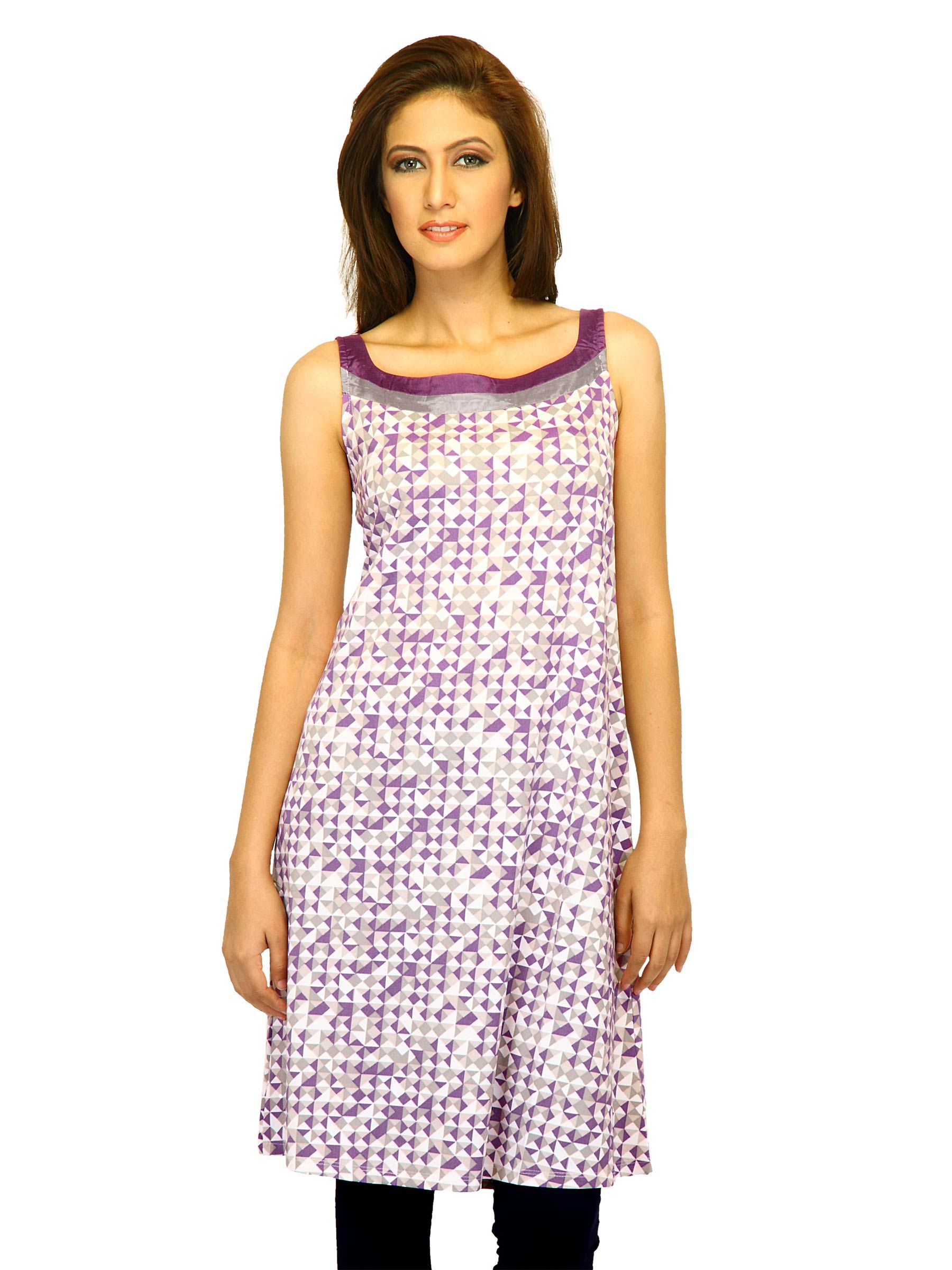 W Women Printed Purple Kurtas