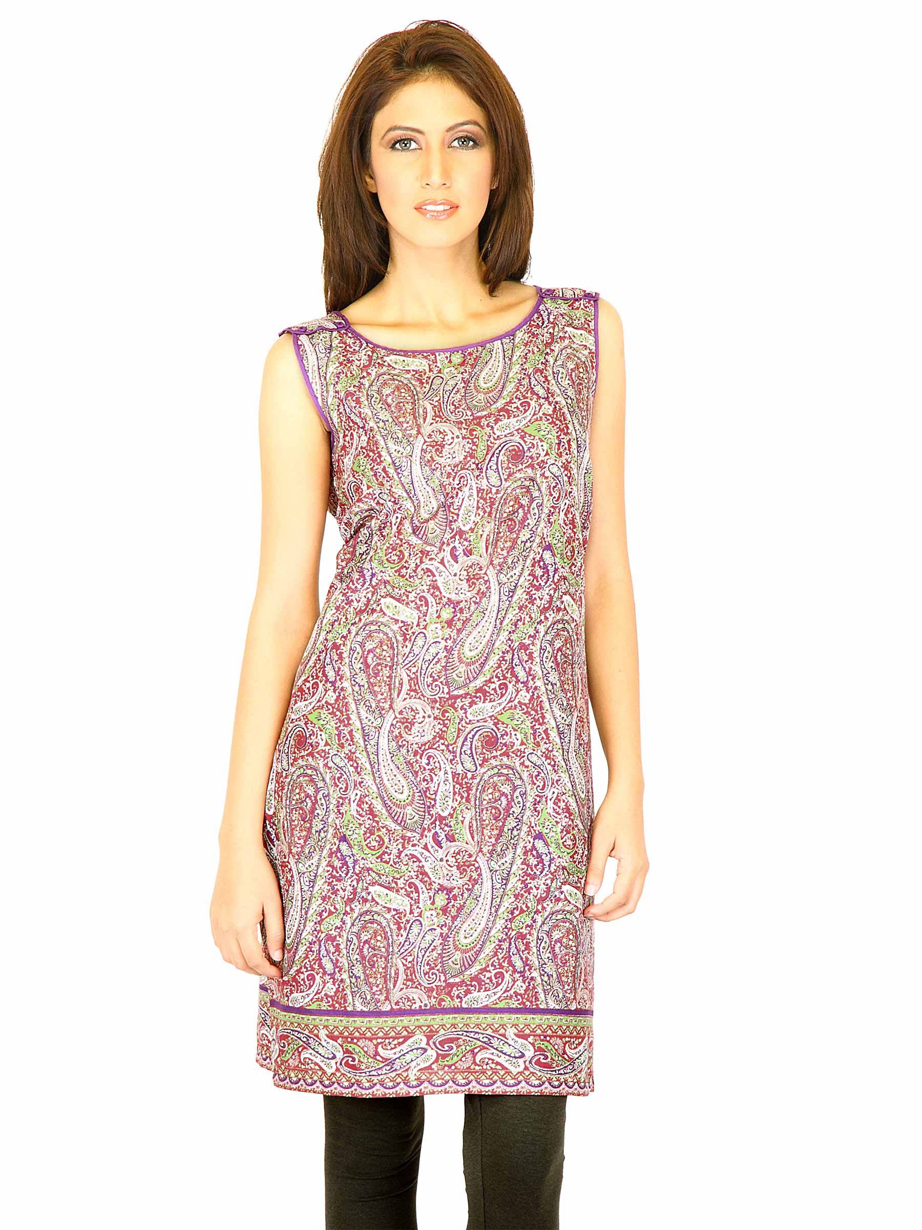 W Women Printed Purple Kurtas
