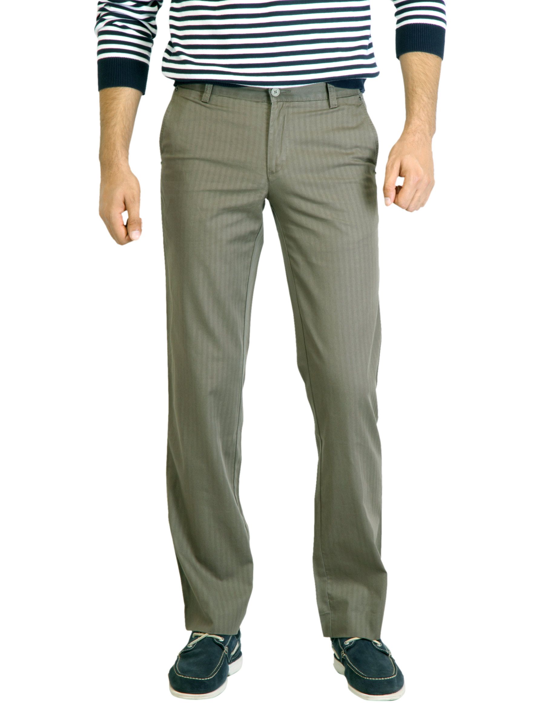 Turtle Men Solid Khakhi Trouser