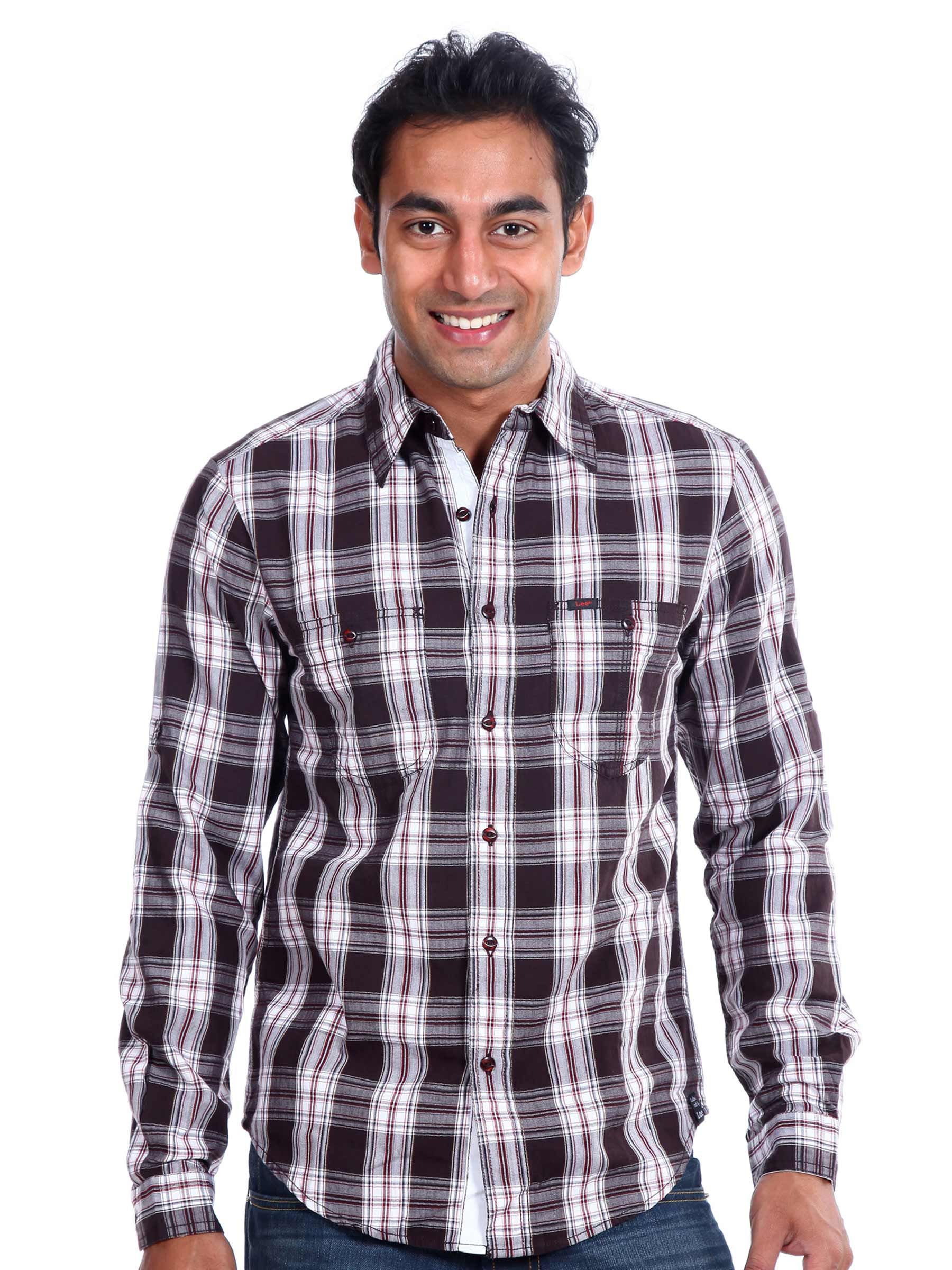 Lee Men Checks Parker Blue Shirt