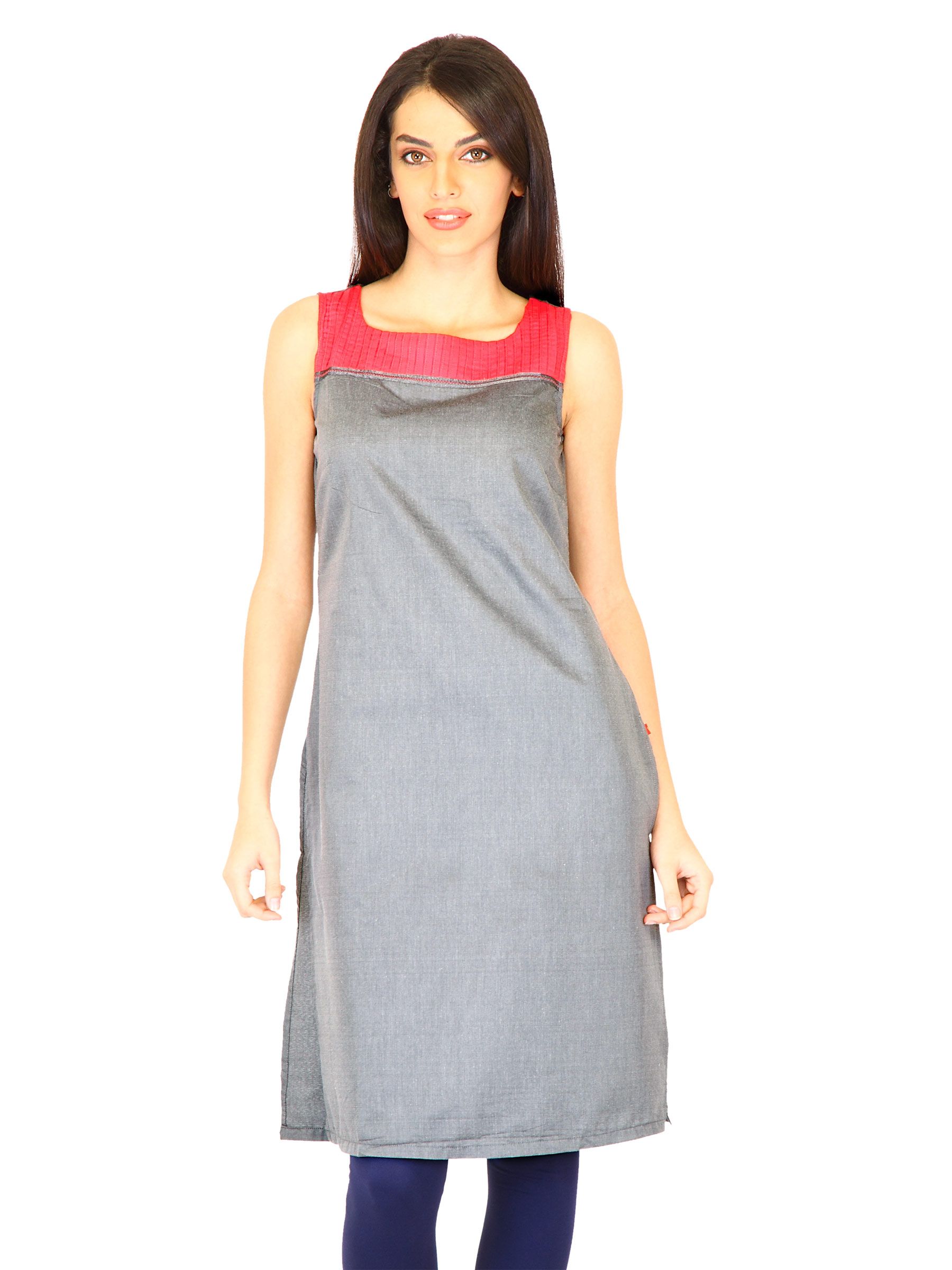 W Women Solid Grey Kurtas