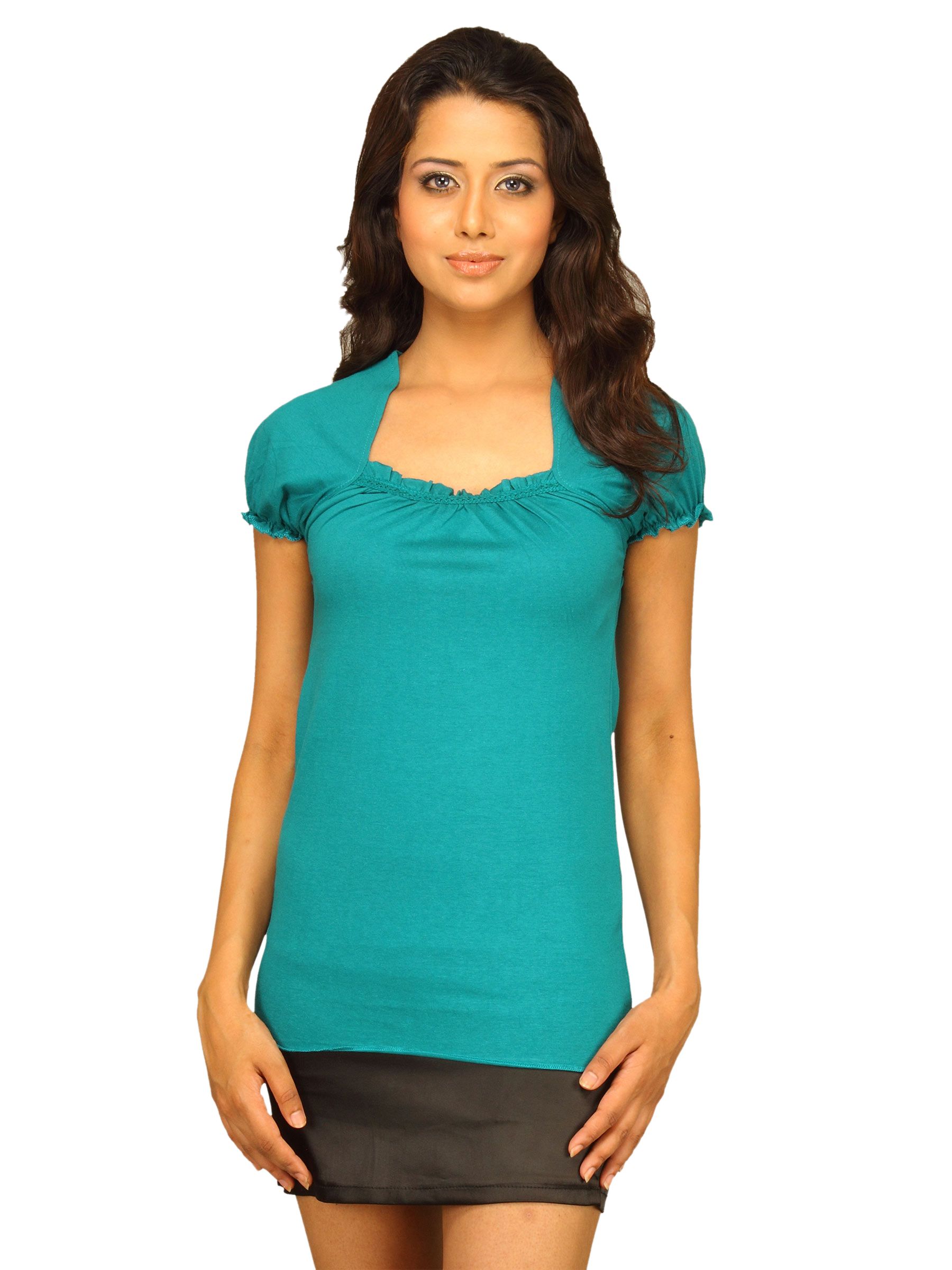 Jealous 21 Women Knit Teal Blue Top