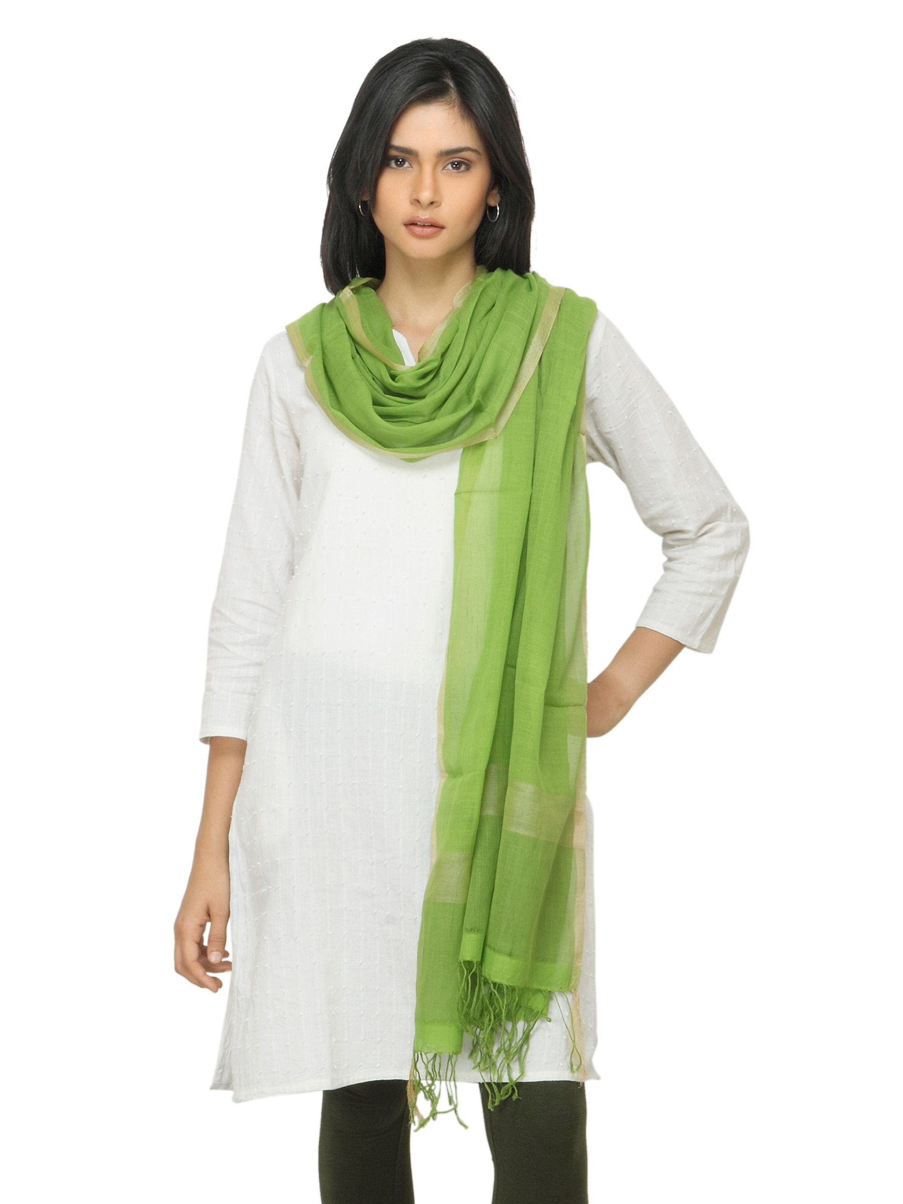 Fabindia Women Green Dupatta