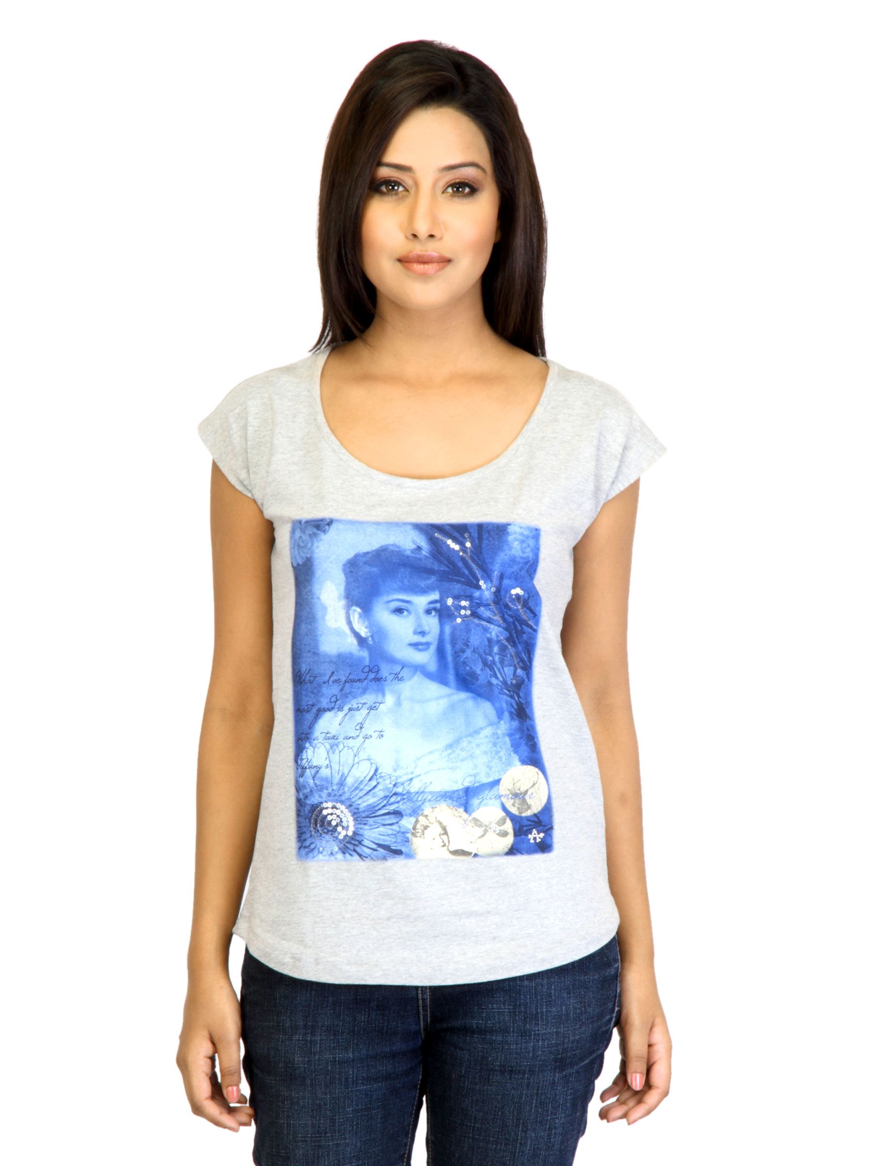 Arrow Woman Printed Grey T-shirt