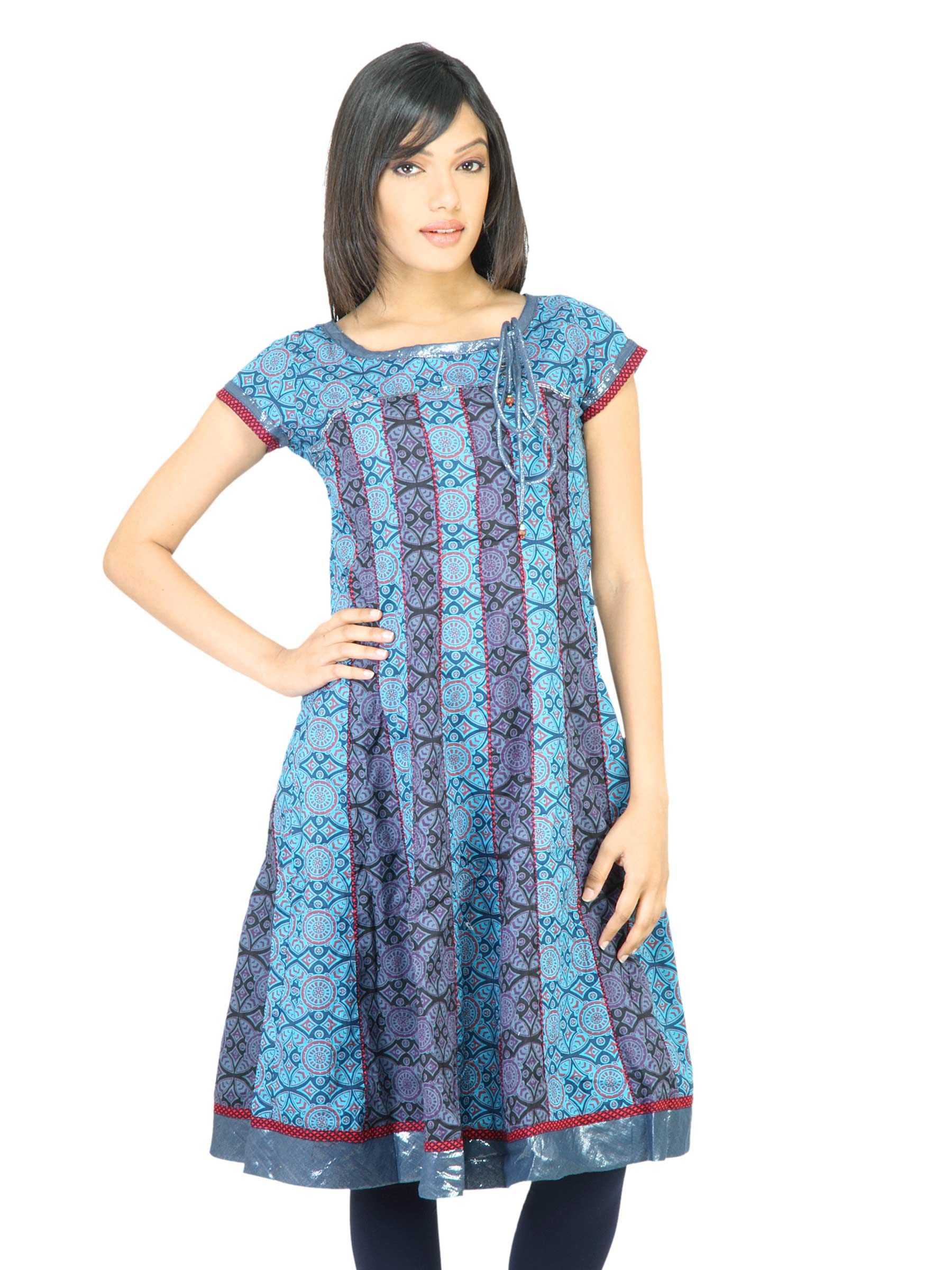 BIBA Women Printed Blue Kurta