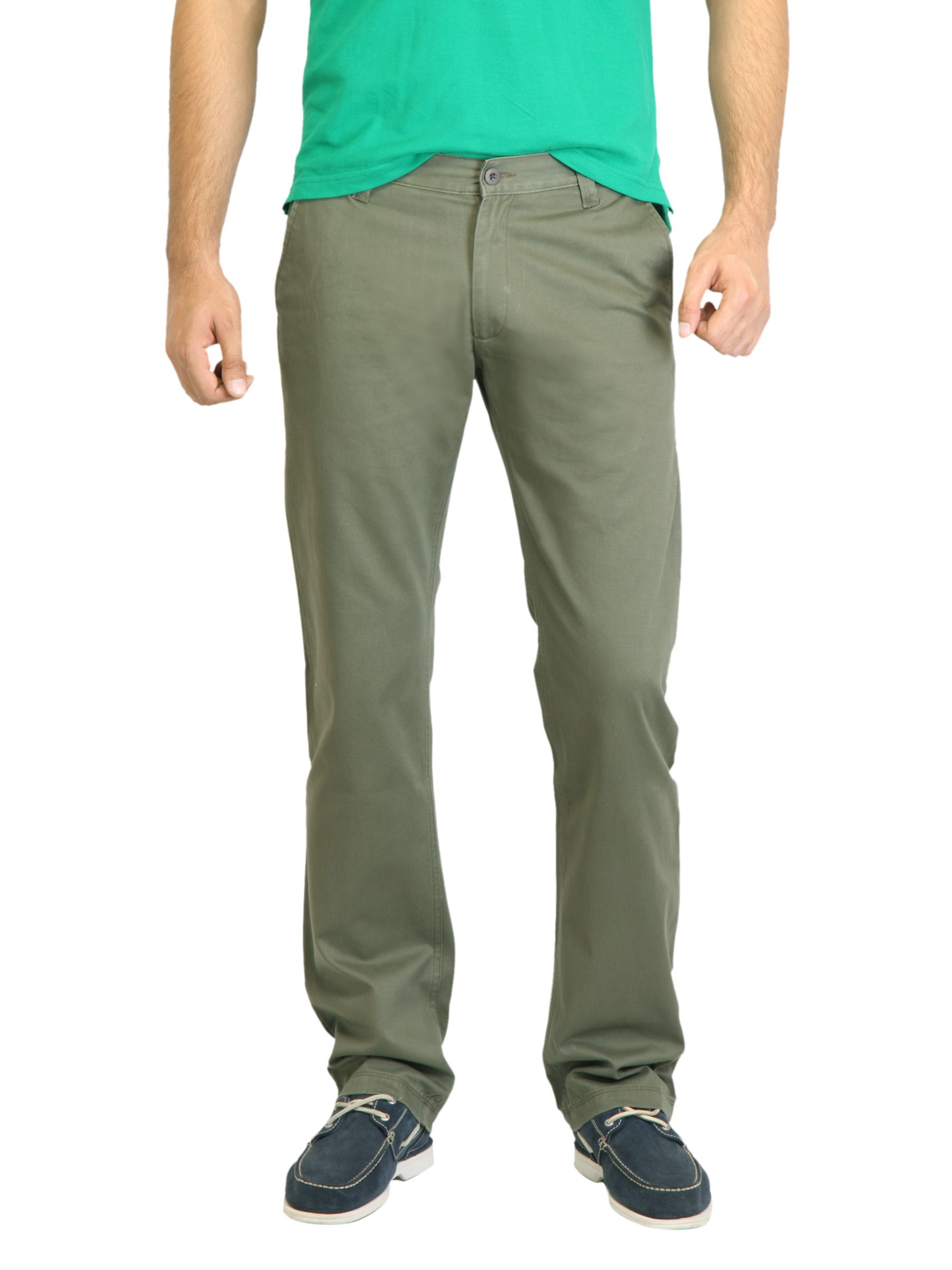 Highlander Men Solid Olive Trouser