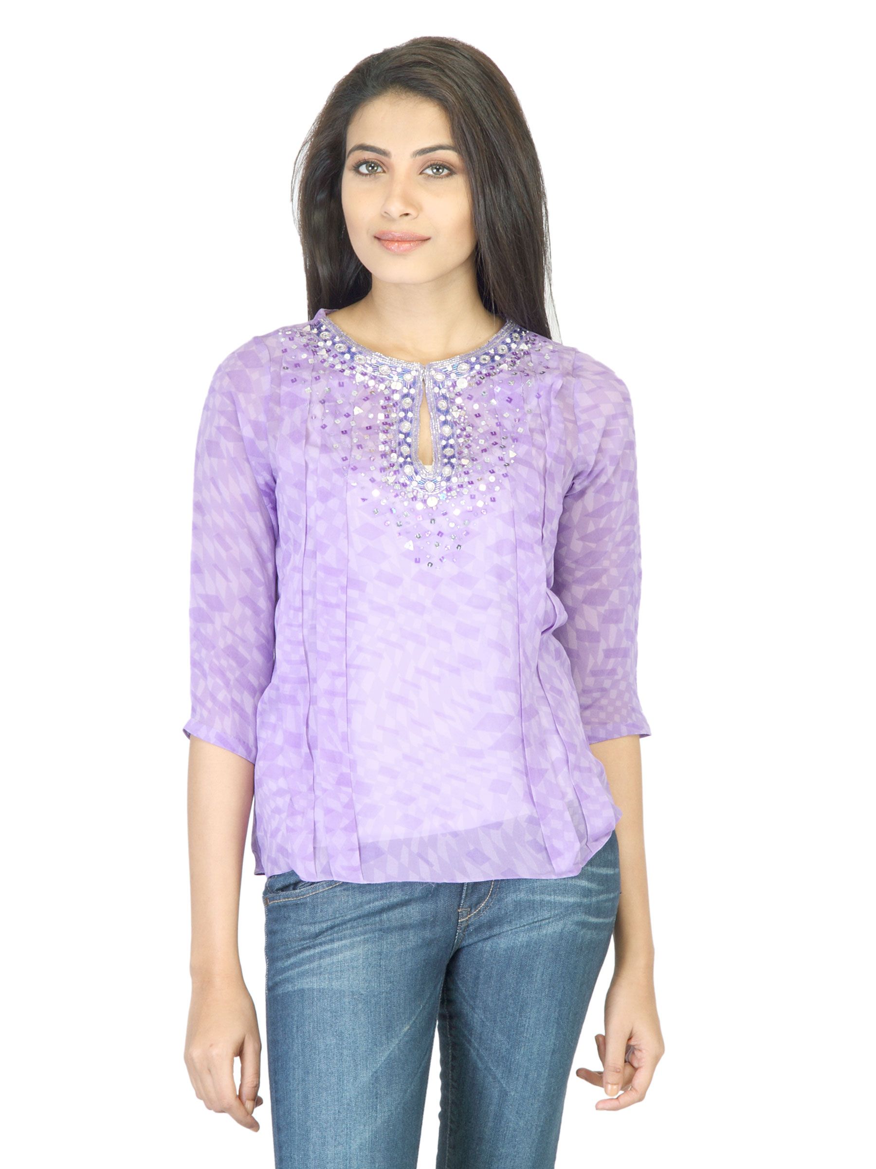 Satya Paul Women Lavender Printed Top