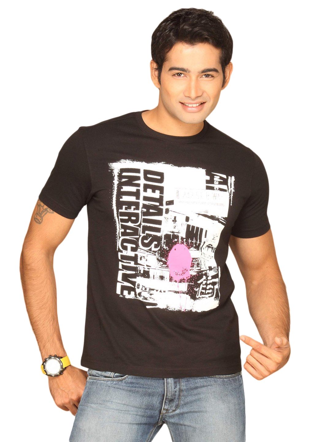 UCB Men's Benetton Details Black T-shirt