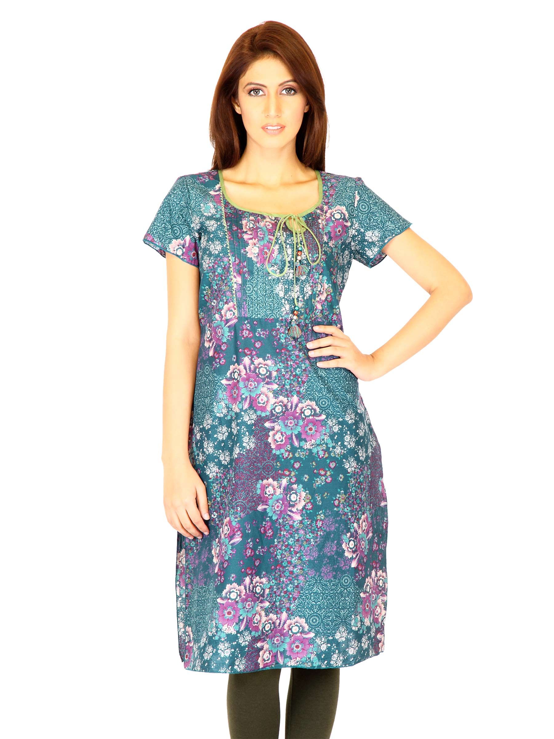 W Women Printed Blue Kurtas