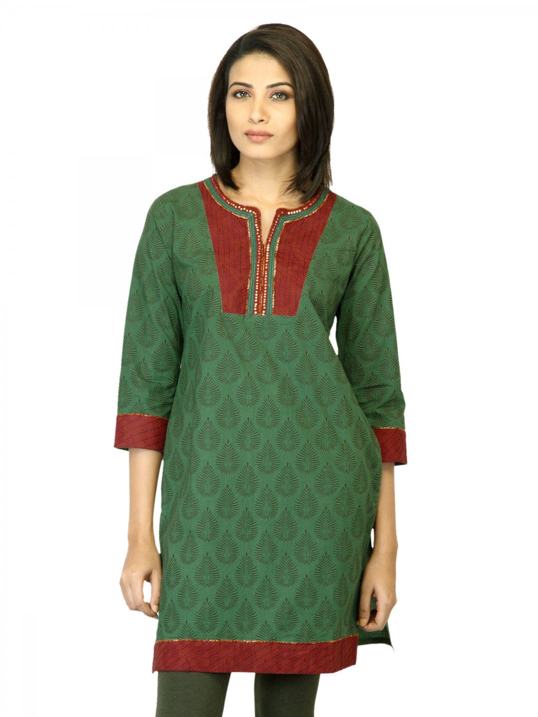 Mother Earth Women Printed Green Kurta