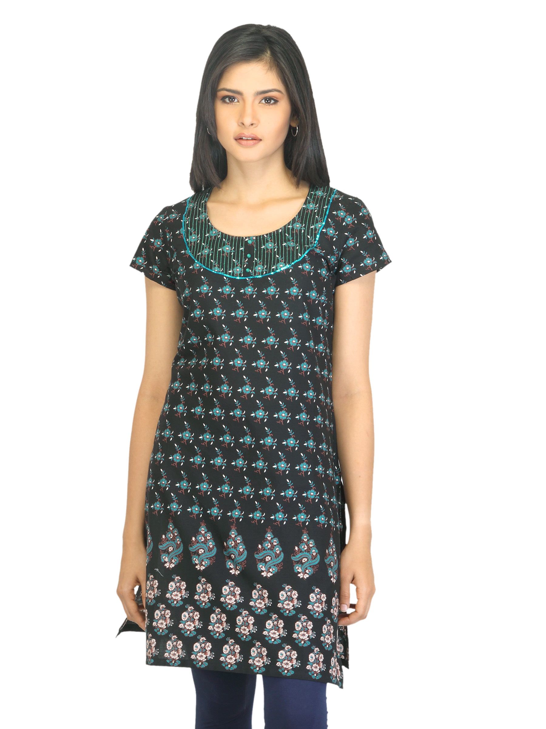 Aurelia Women Printed Black Kurta