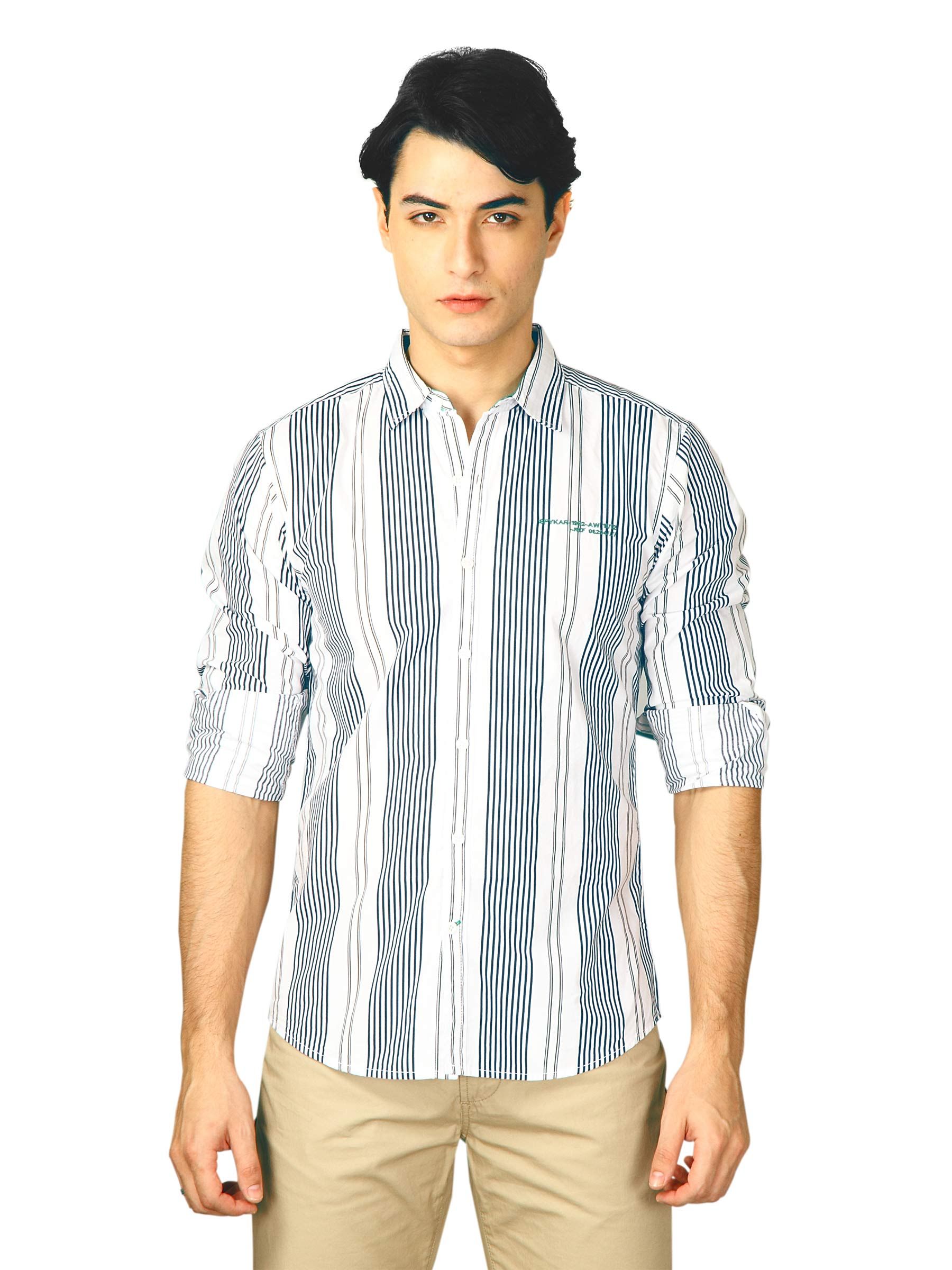 Spykar Men Ranger Blue-White Stripes Shirts