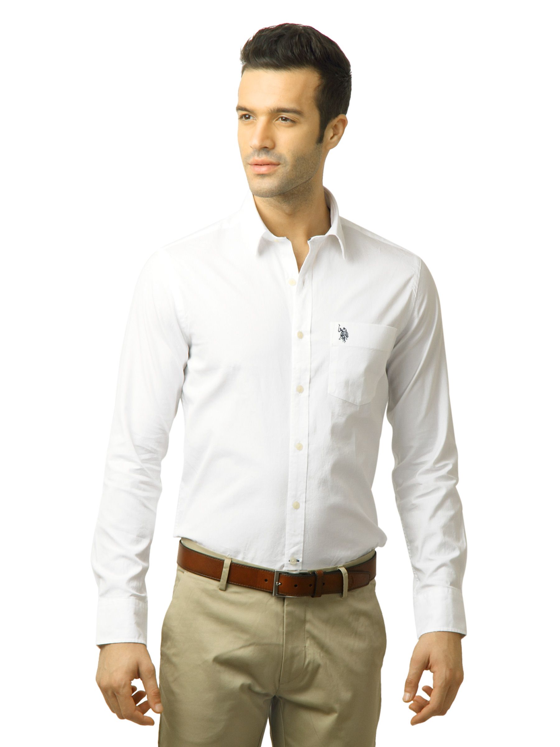 U.S. Polo Assn. Men Solid White Shirt