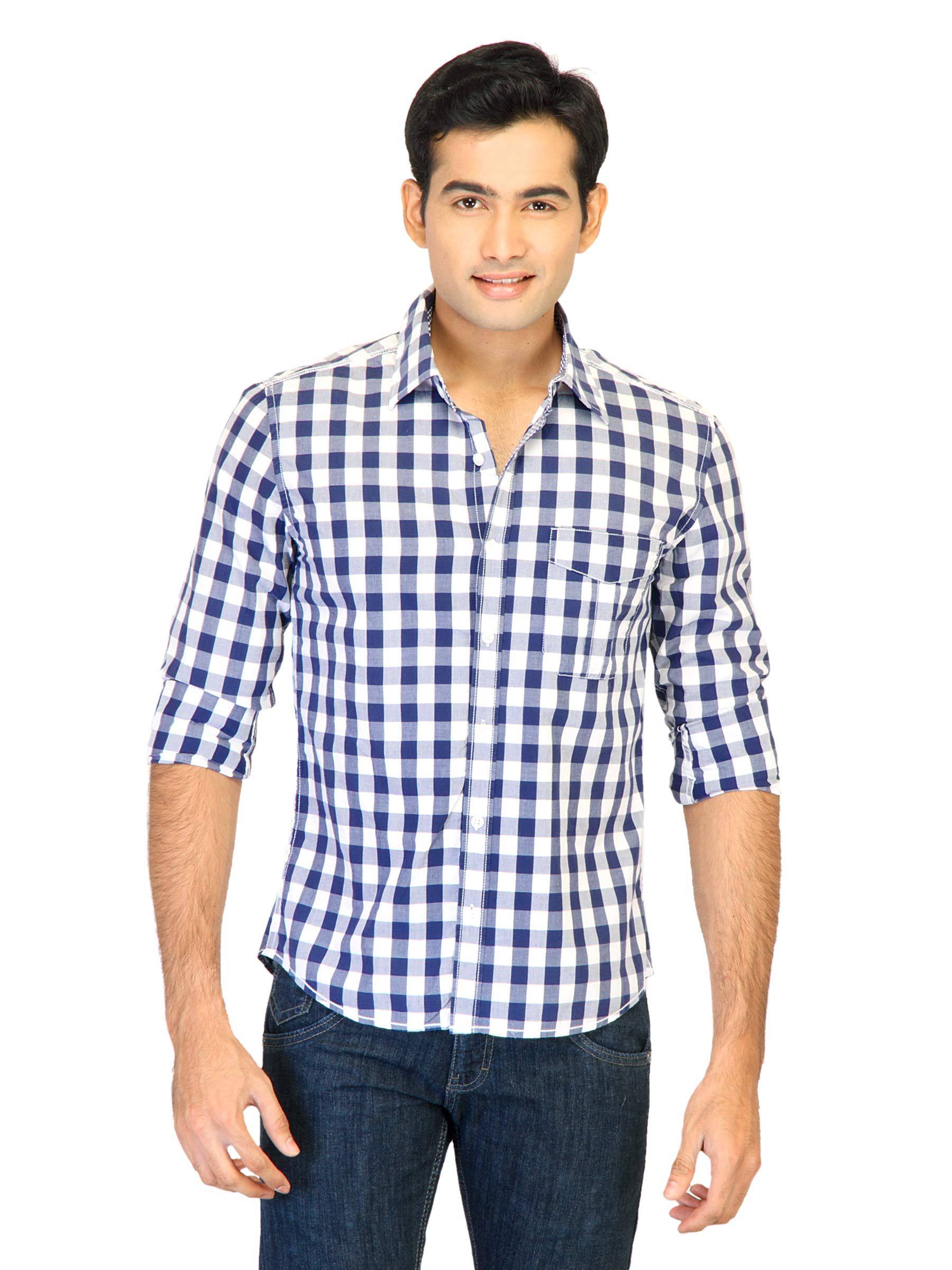 Belmonte Men Check Blue Shirts