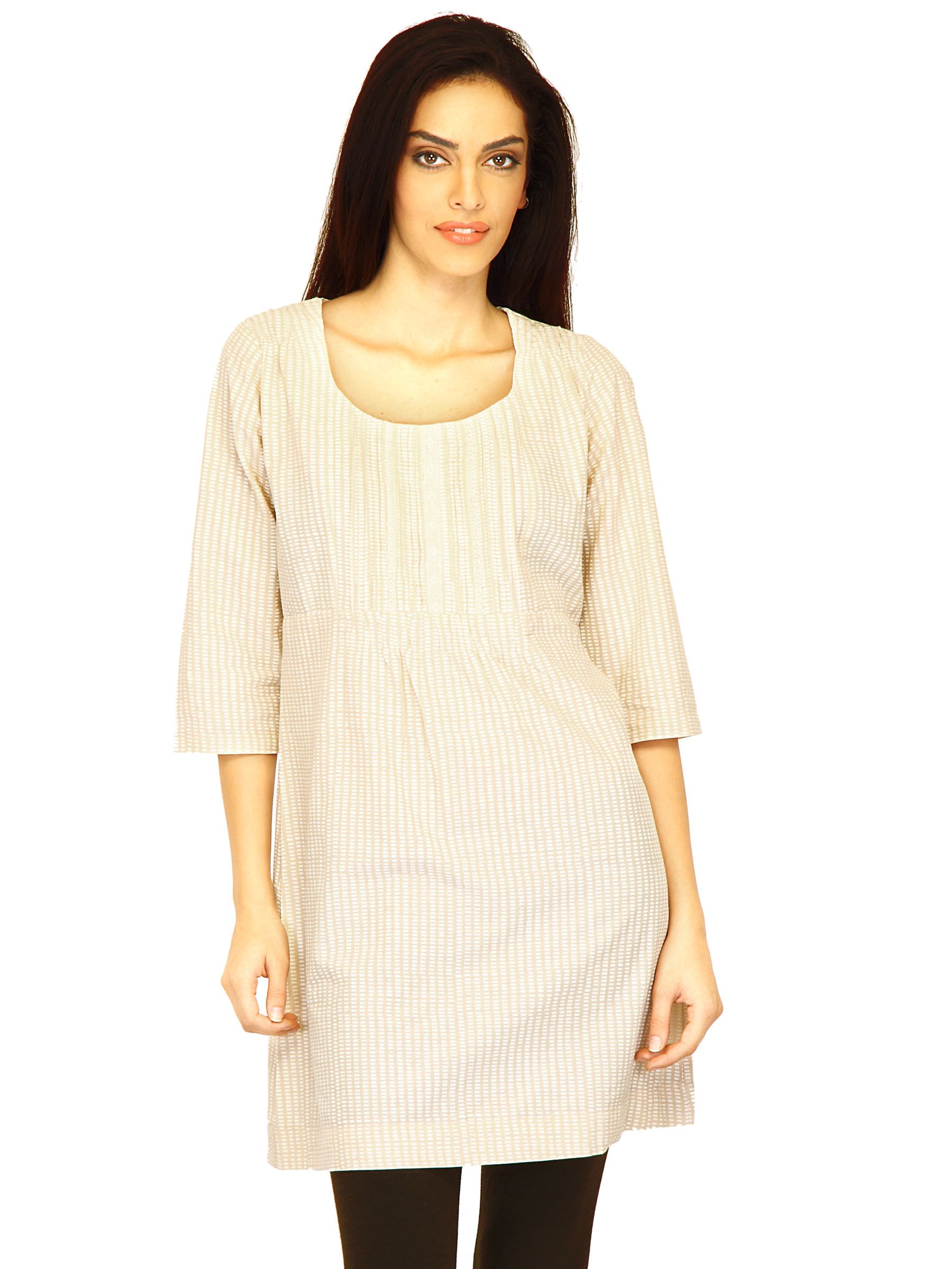 W Women Printed Cream Kurtis