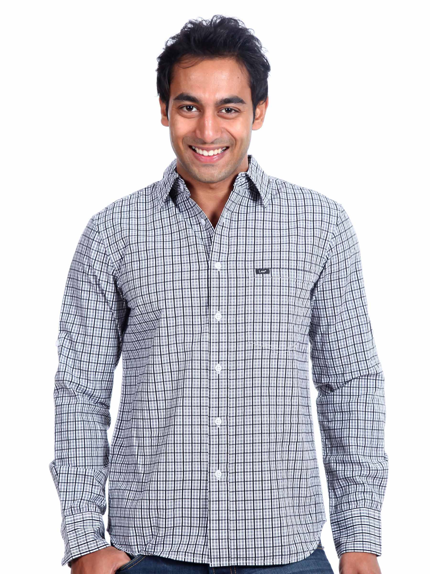 Lee Men Checks White Shirt