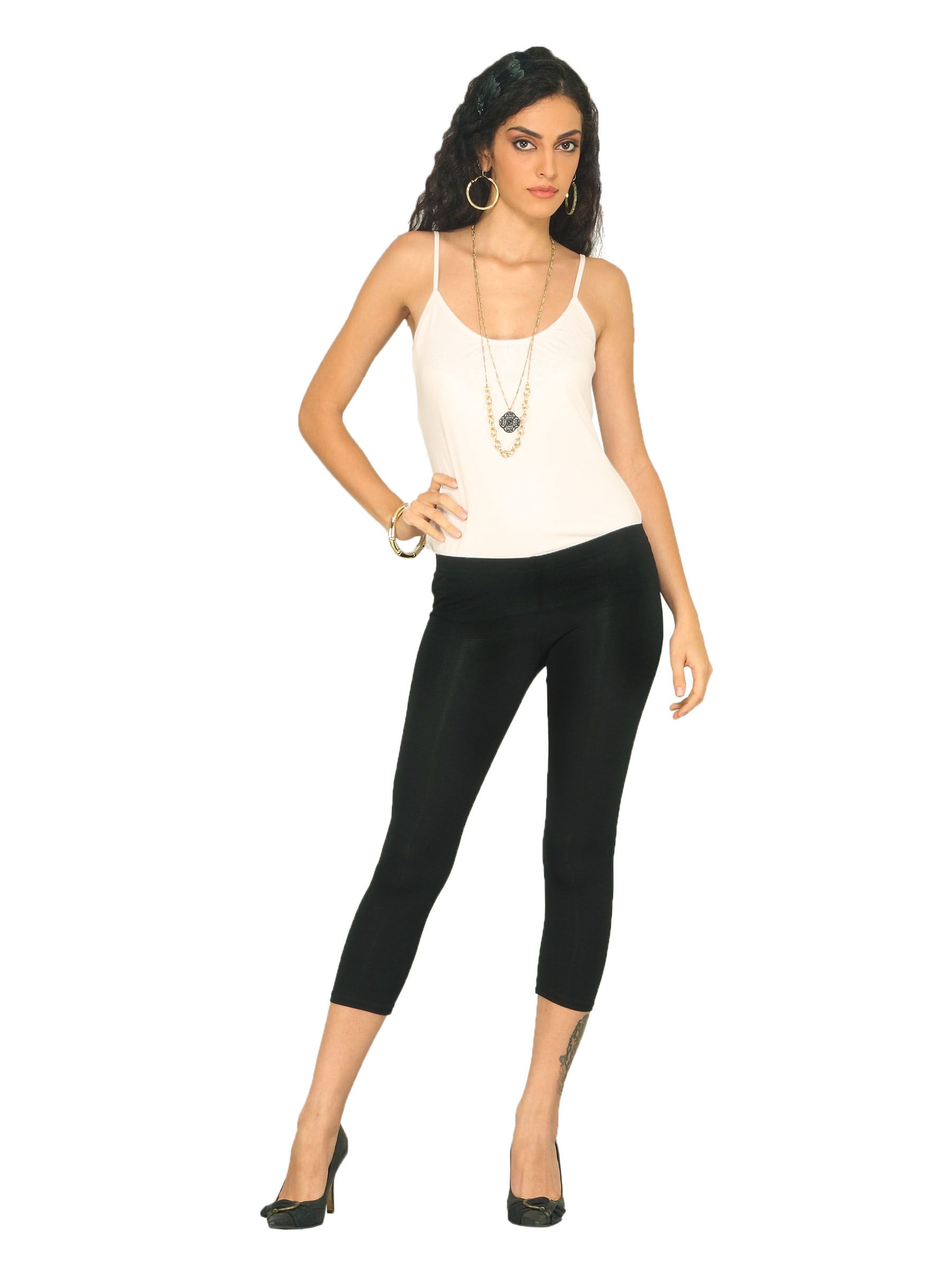 Forever New Women Length Legging Black Capri