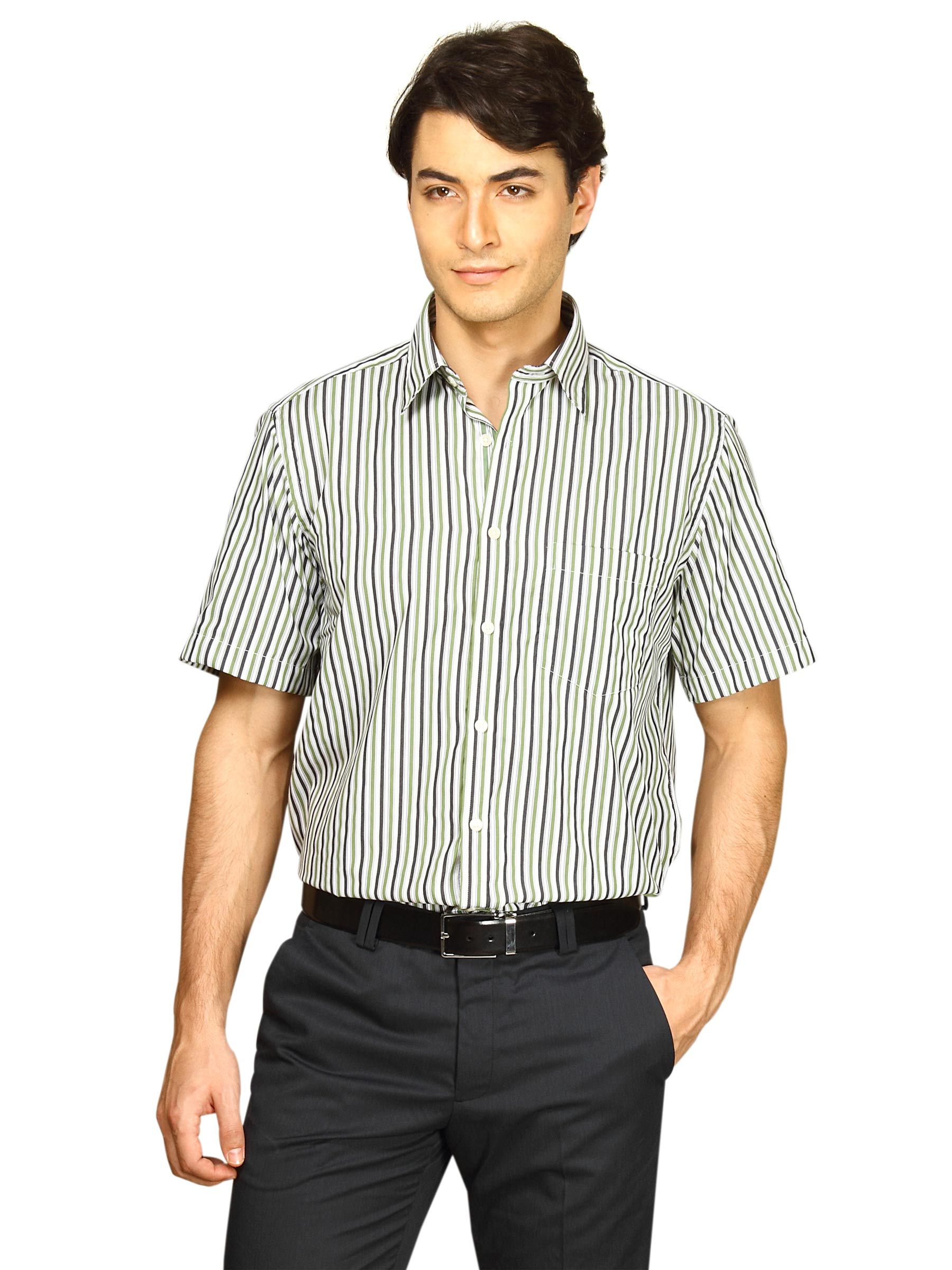 Indigo Nation Men Stripes White Shirts