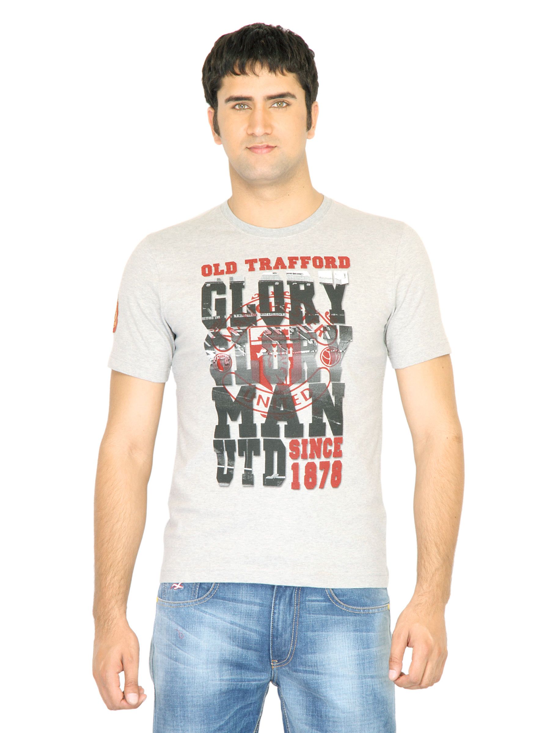 Manchester United Men Printed Grey Tshirt
