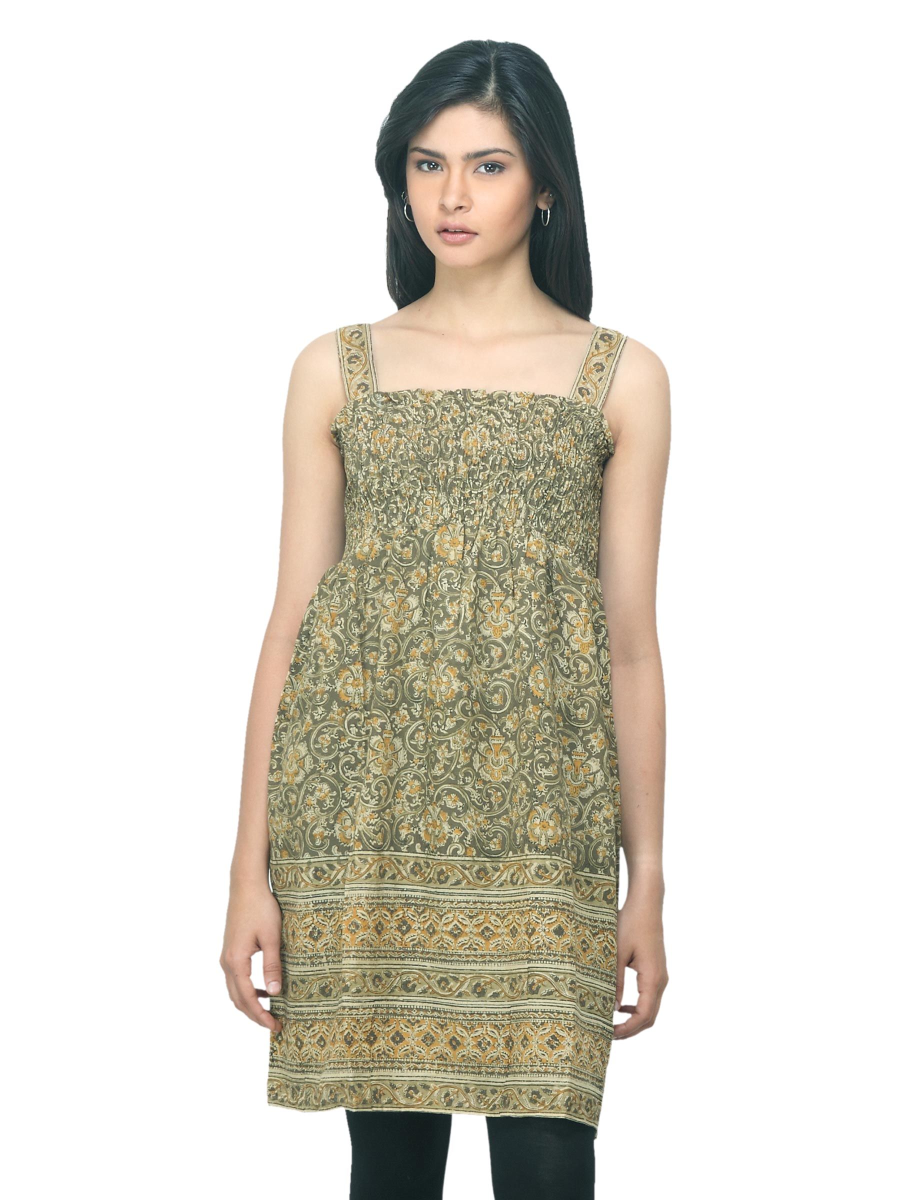 Fabindia Women Printed Green Kalamkari Tunic