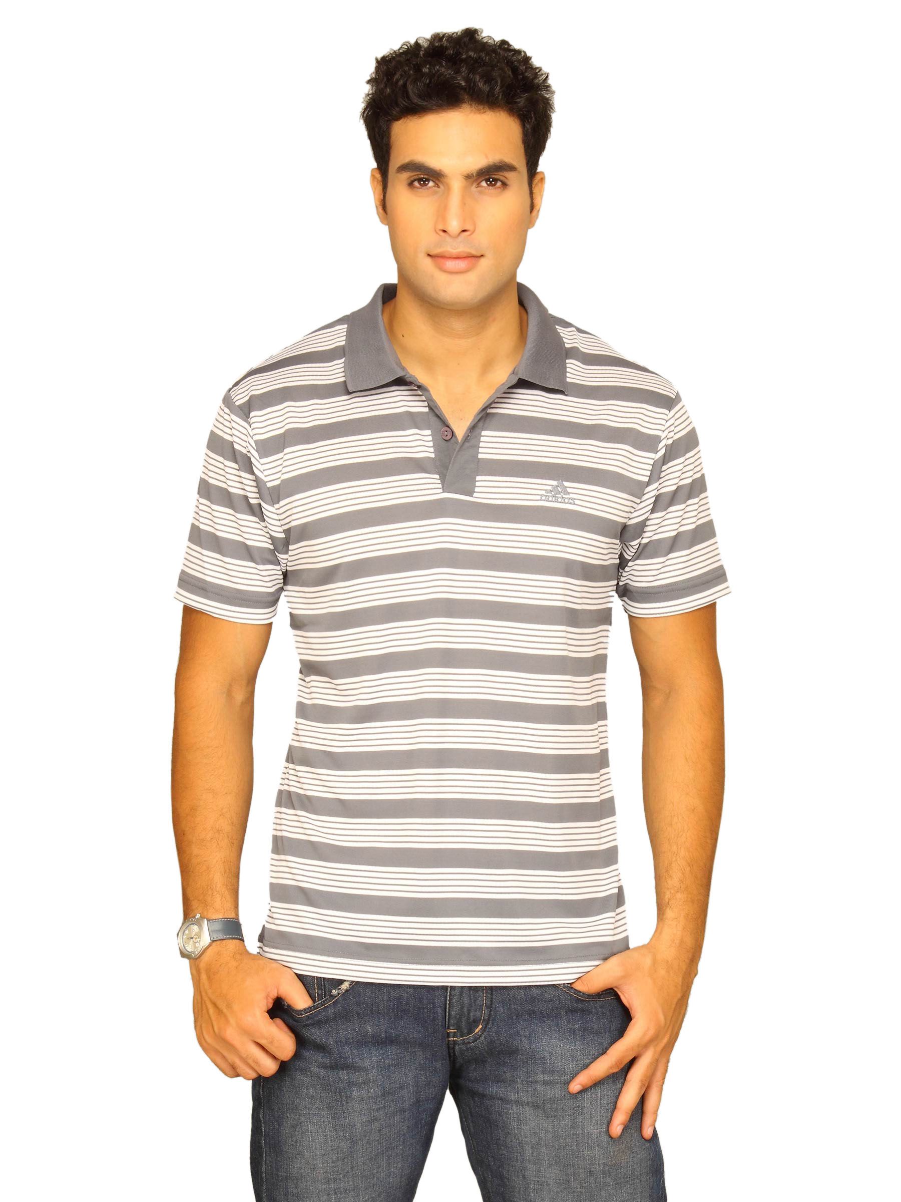 ADIDAS Men's Perf Str Polo Grey T-Shirt
