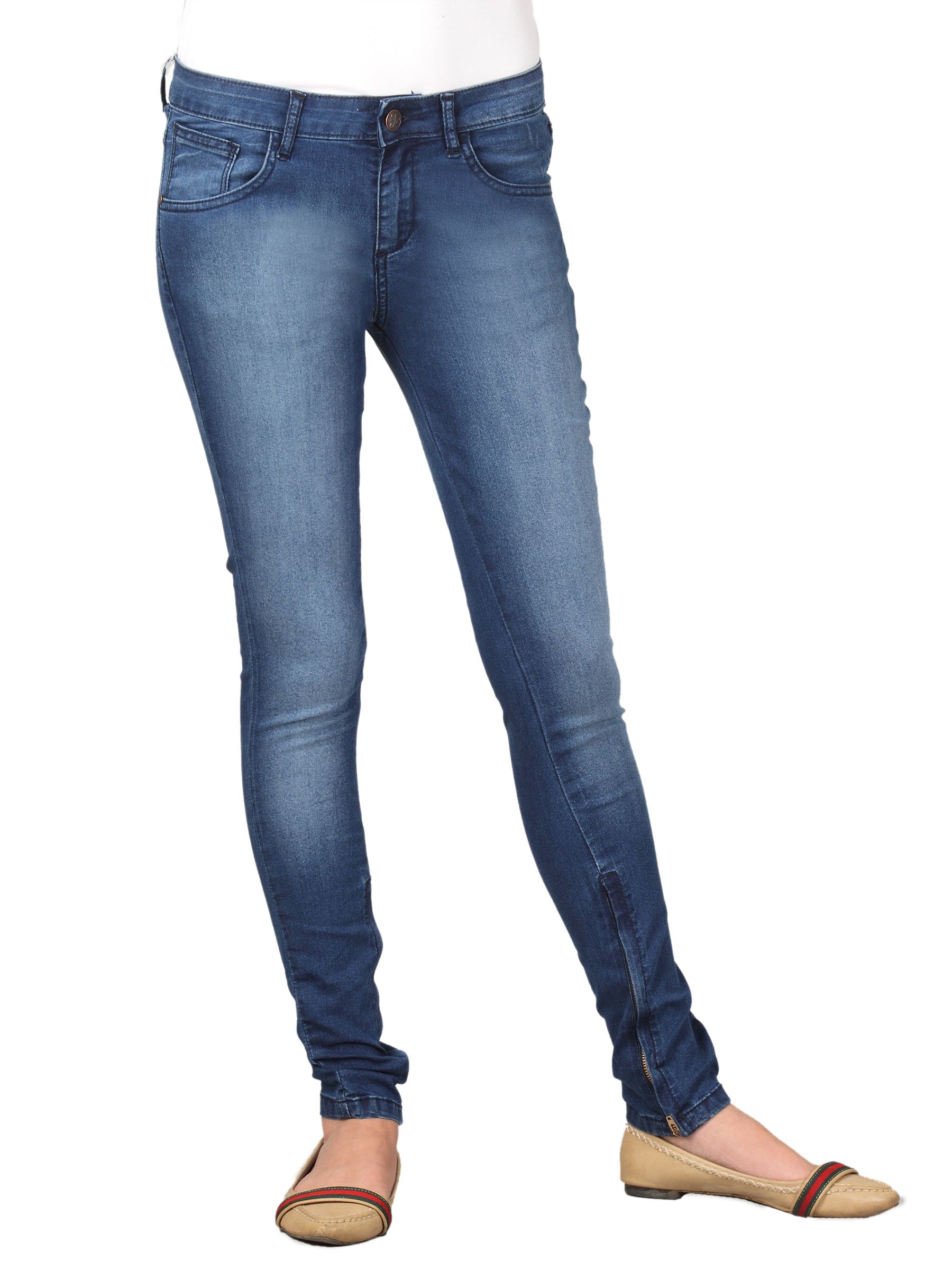 Jealous 21 Women Supper Skinny Zipped Medium Blue Jeans