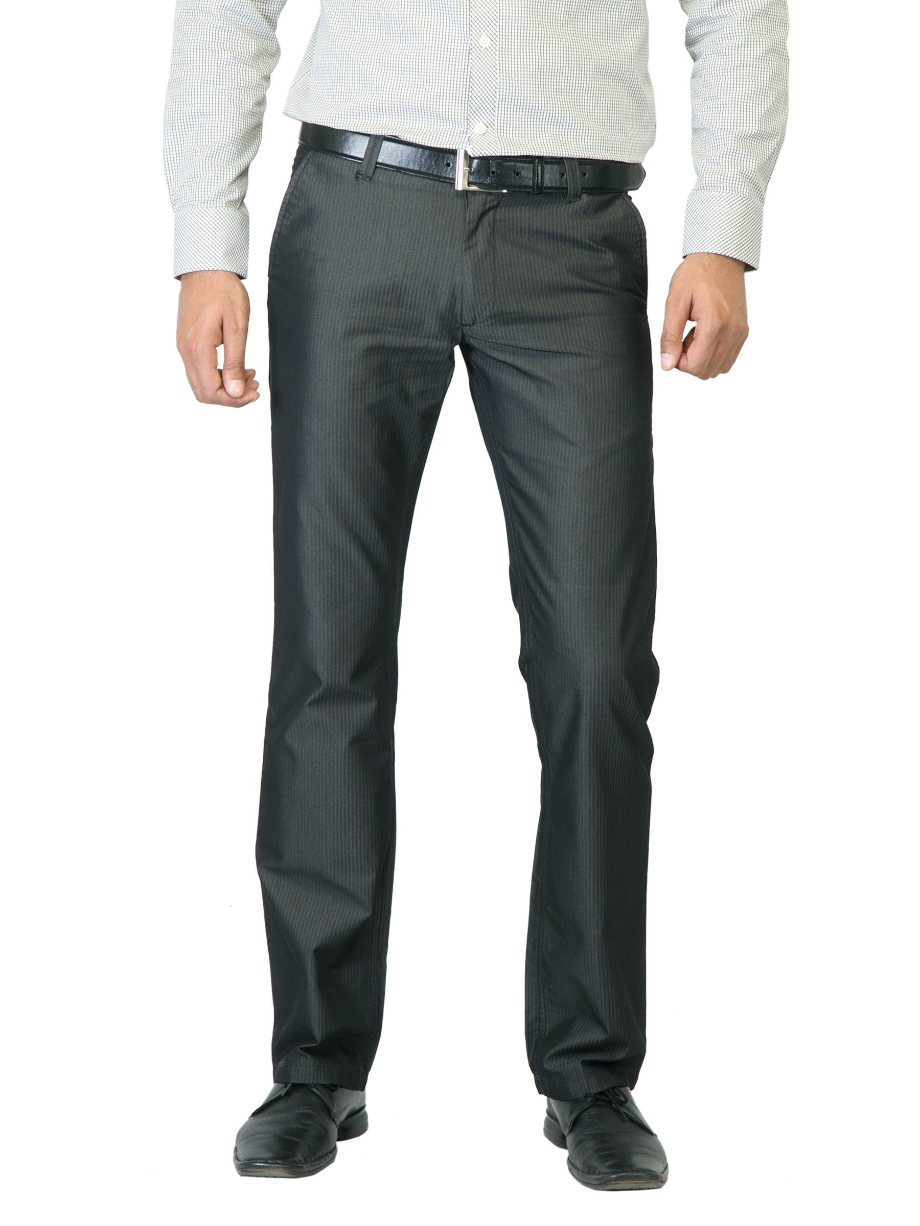 Mark Taylor Men Black Striped Trousers