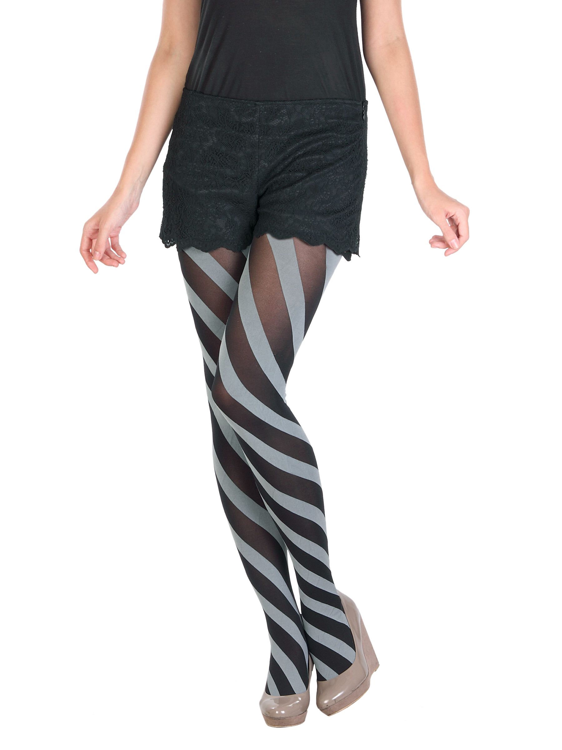 Happy Socks Women Black & Grey Tights