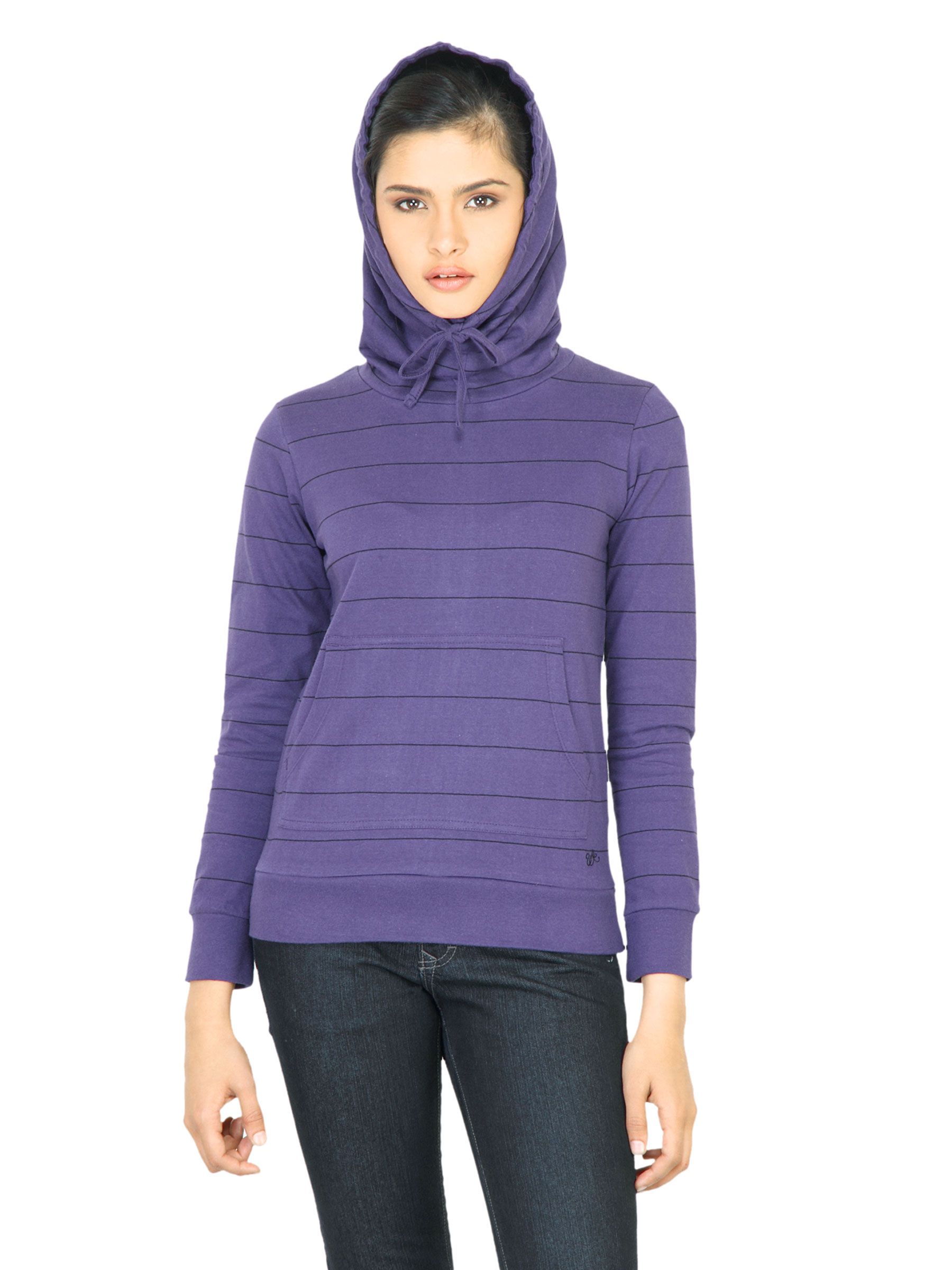 Wrangler Women Cowl Purple Sweatshirt