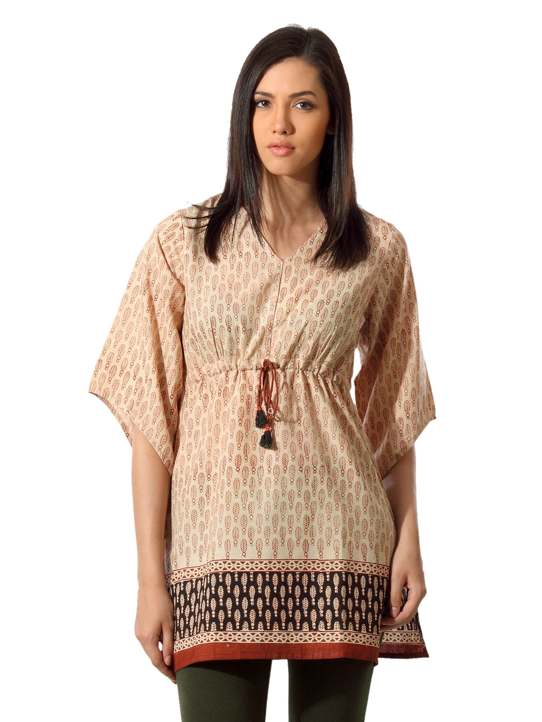 Fabindia Women Printed Beige Kurtis
