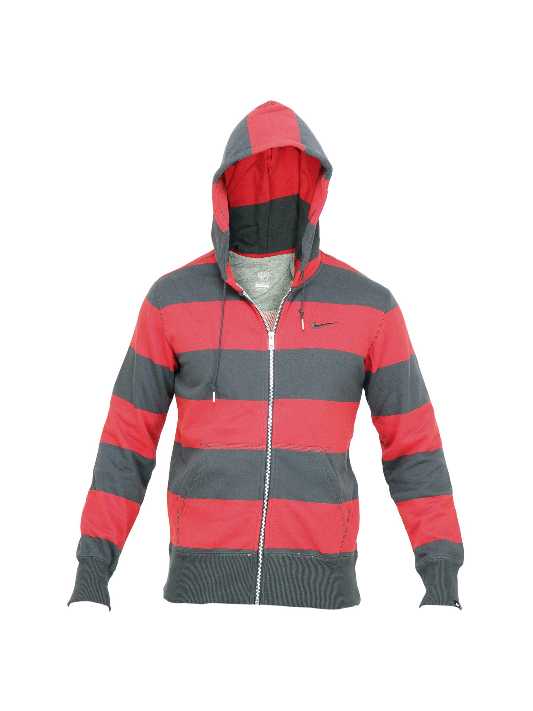 Nike Men Red Striped Sweatshirt