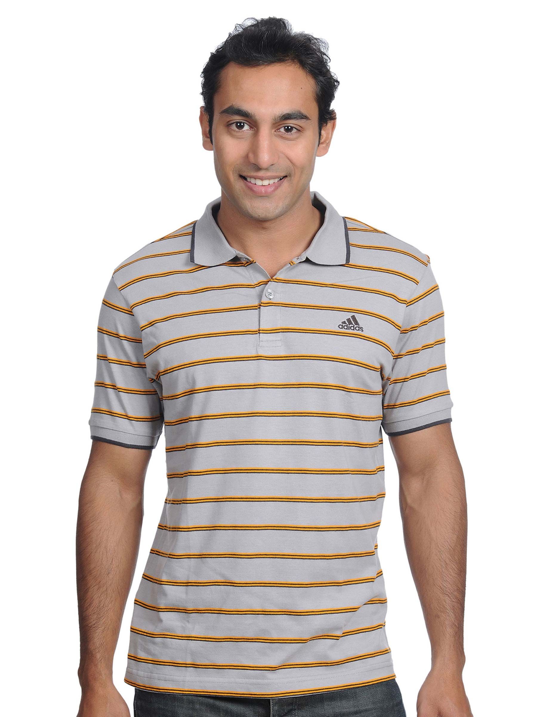 ADIDAS Mens Grey Polo T-shirt