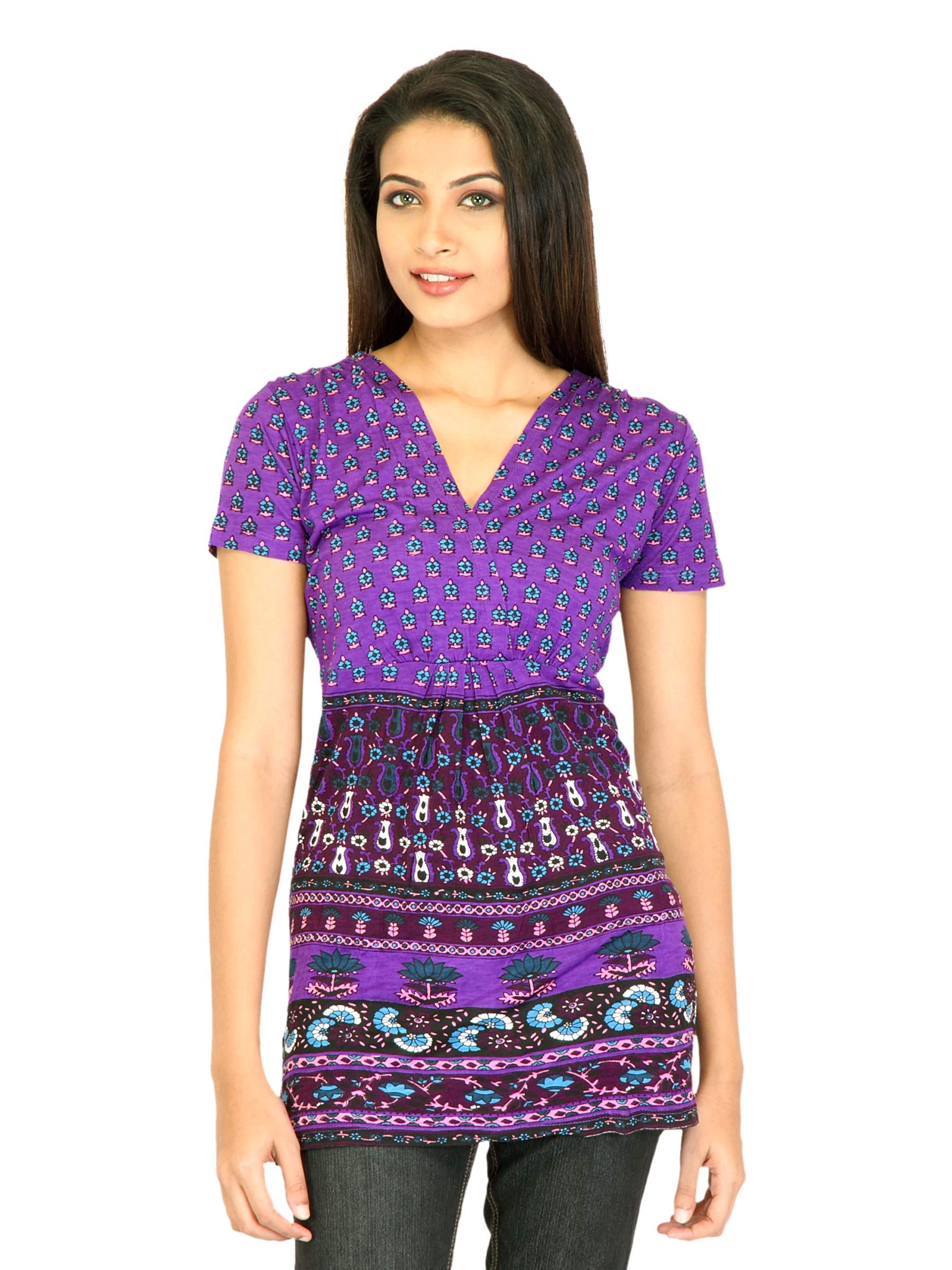 Jealous 21 Women Printed Purple Tops